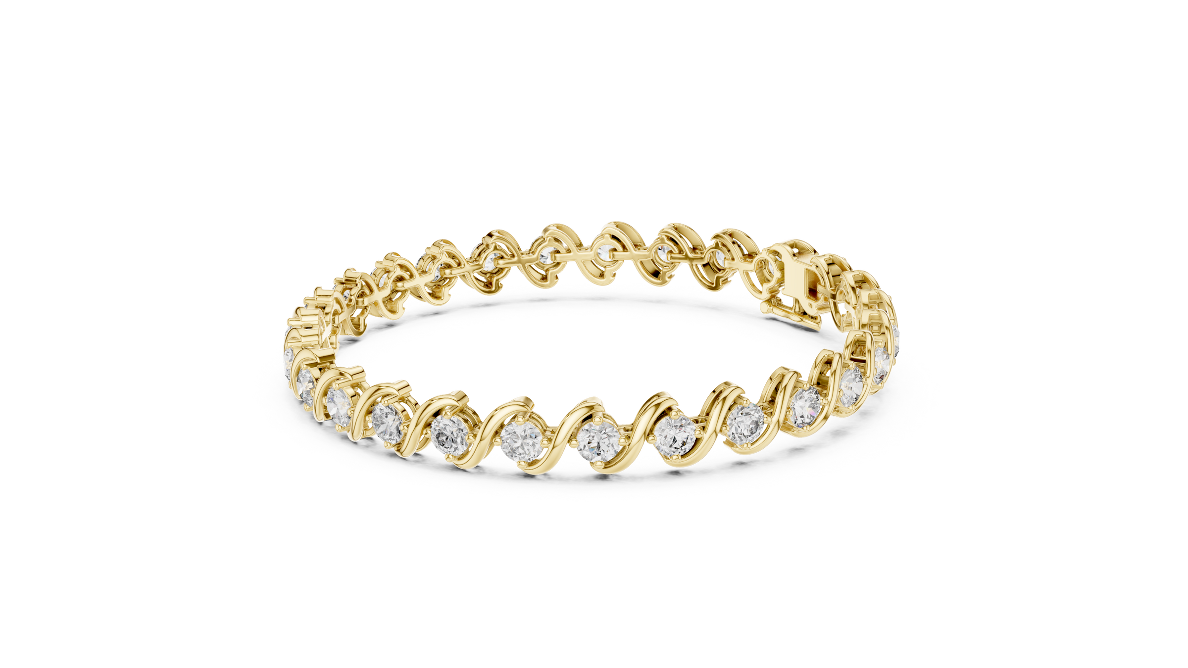 Wave Lab-Grown Diamond Tennis Bracelet in 18K Gold | 6.2 Carats