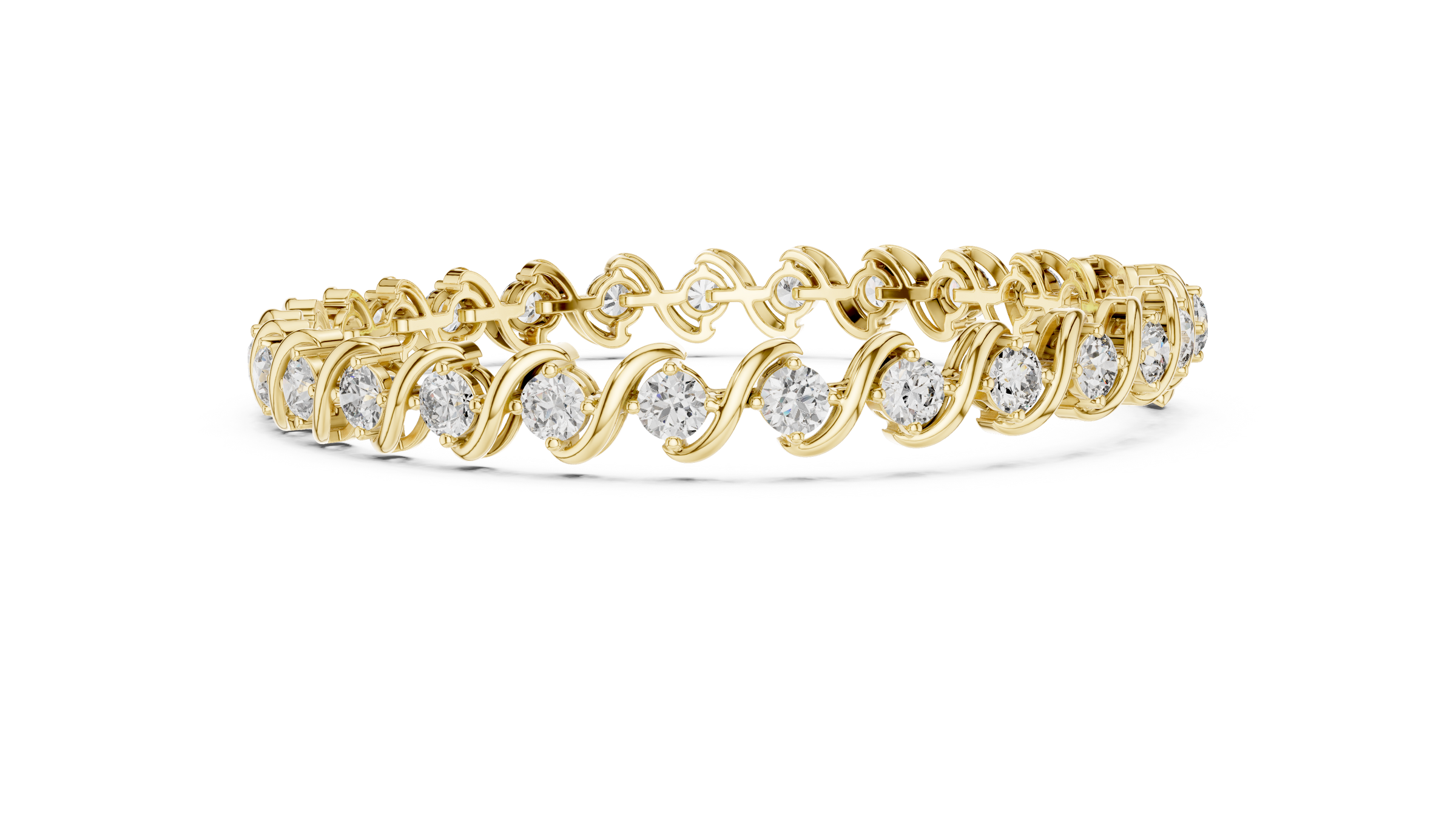 Wave Lab-Grown Diamond Tennis Bracelet in 18K Gold | 6.2 Carats