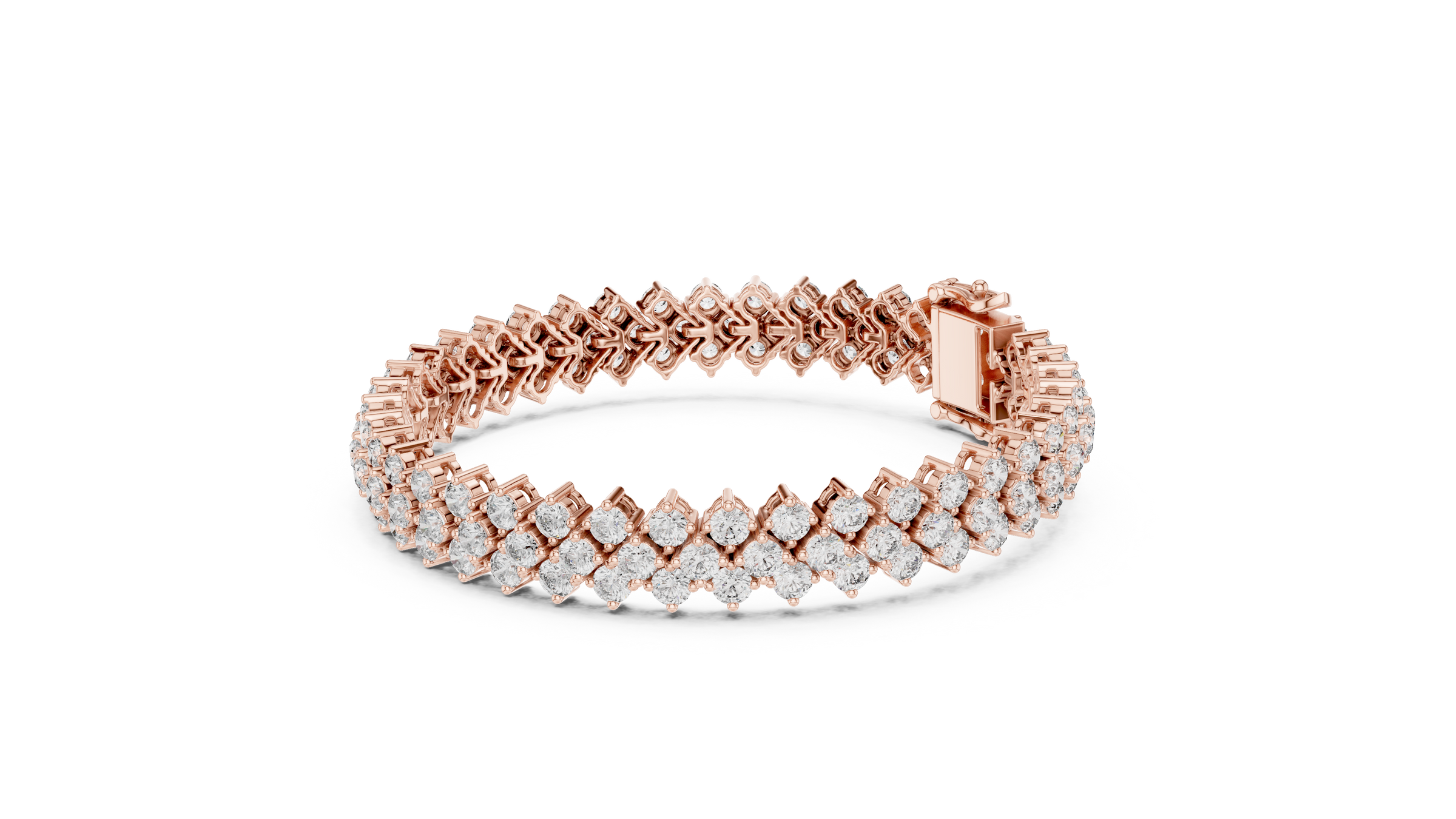 Criss-Cross Lab-Grown Diamond Bracelet Set In 18K Gold | 6 Carats