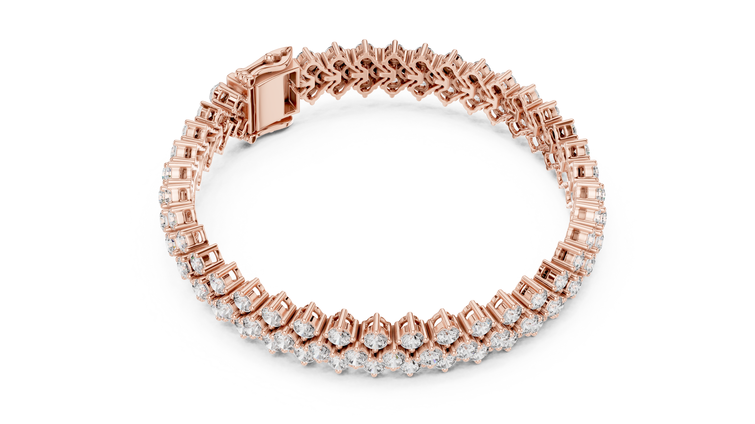Criss-Cross Lab-Grown Diamond Bracelet Set In 18K Gold | 6 Carats