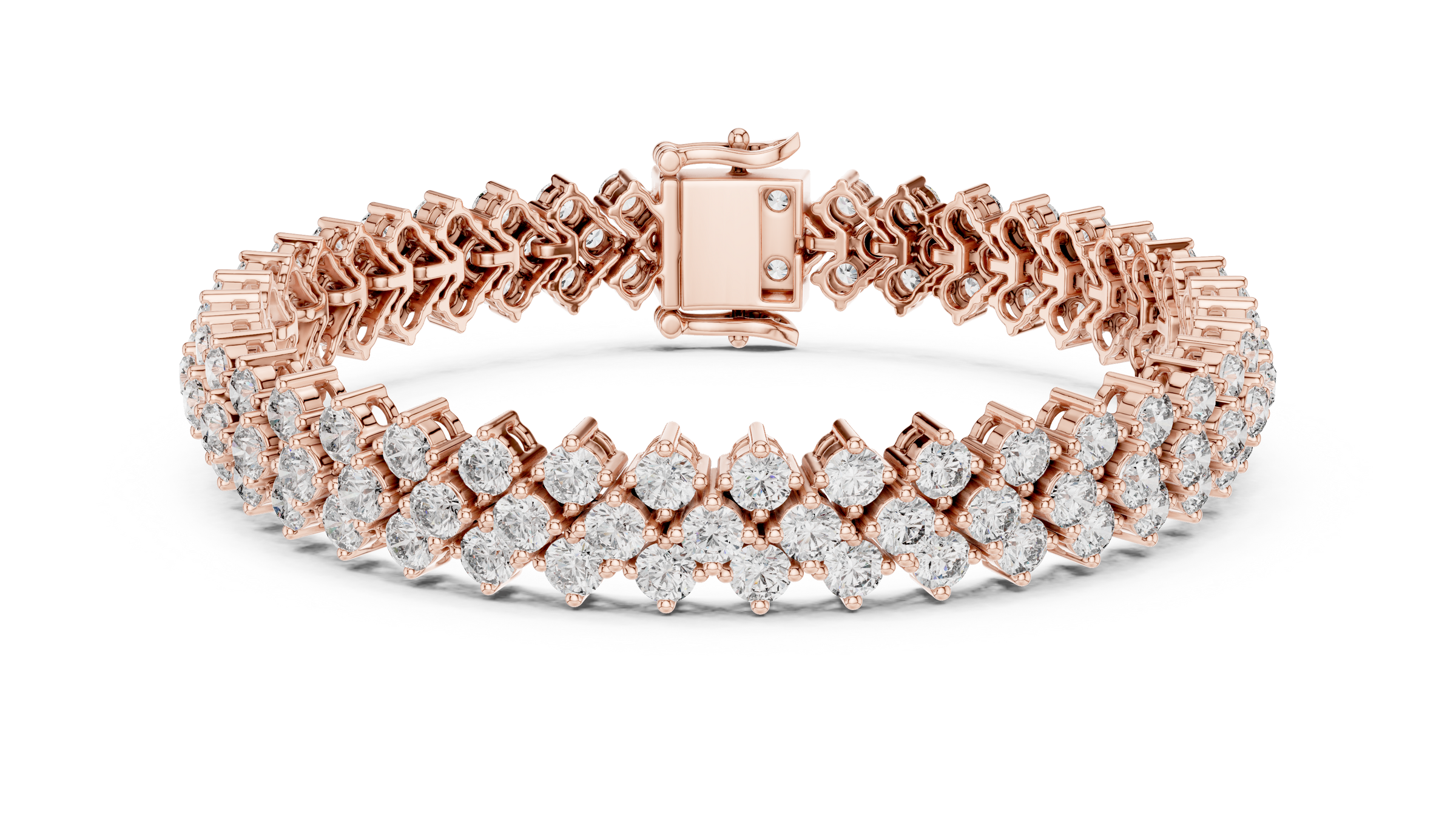 Criss-Cross Lab-Grown Diamond Bracelet Set In 18K Gold | 6 Carats