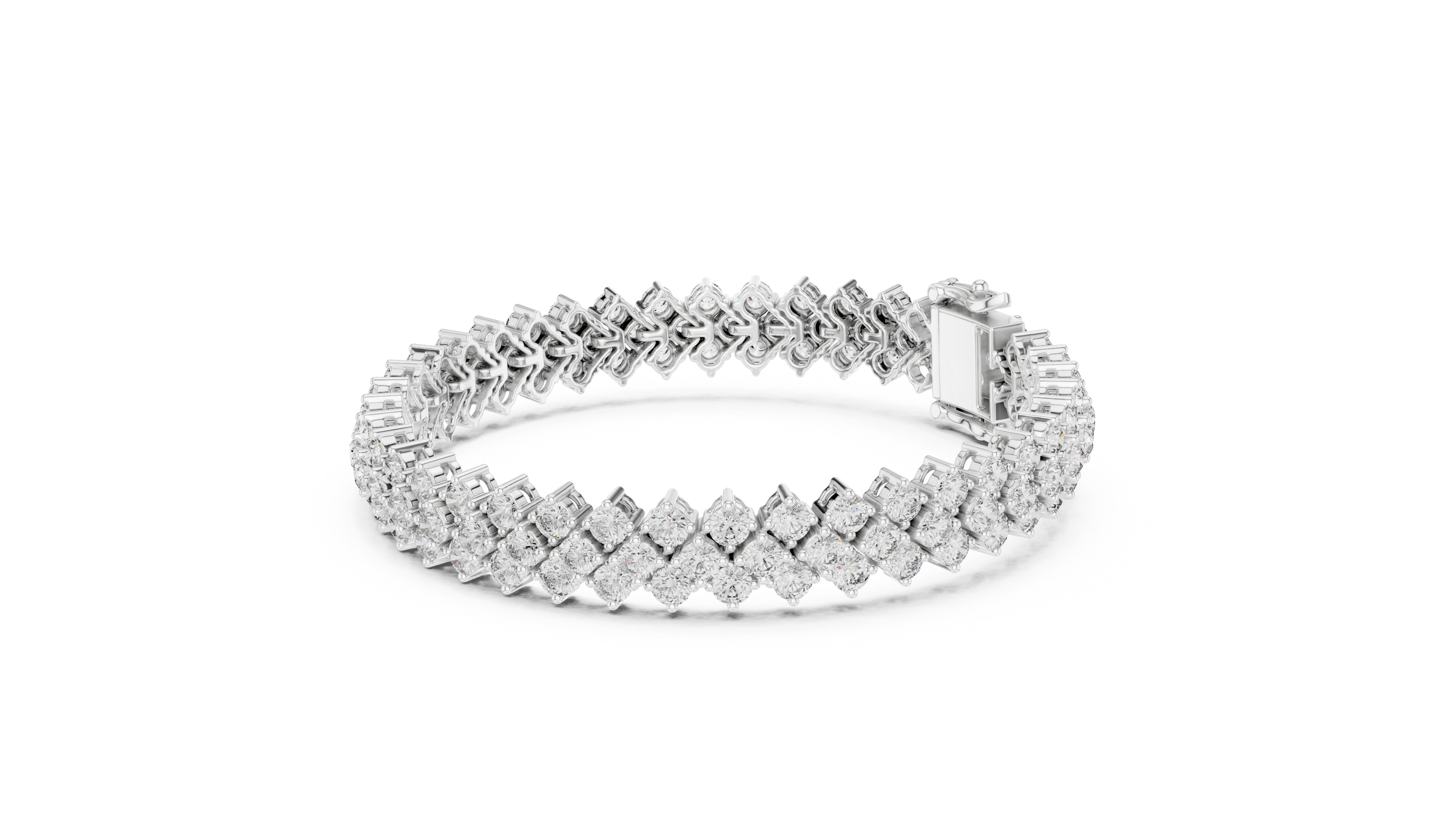 Criss-Cross Lab-Grown Diamond Bracelet Set In 18K Gold | 6 Carats