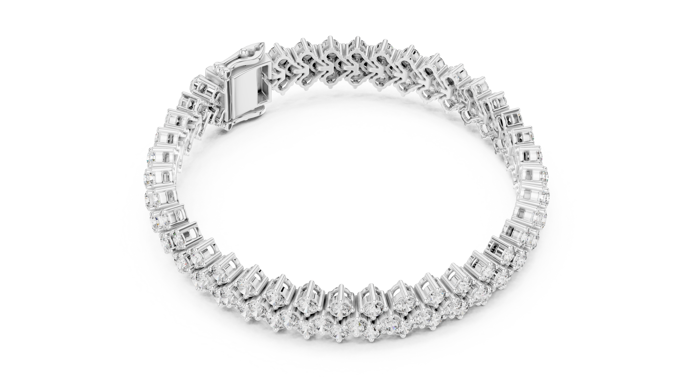 Criss-Cross Lab-Grown Diamond Bracelet Set In 18K Gold | 6 Carats