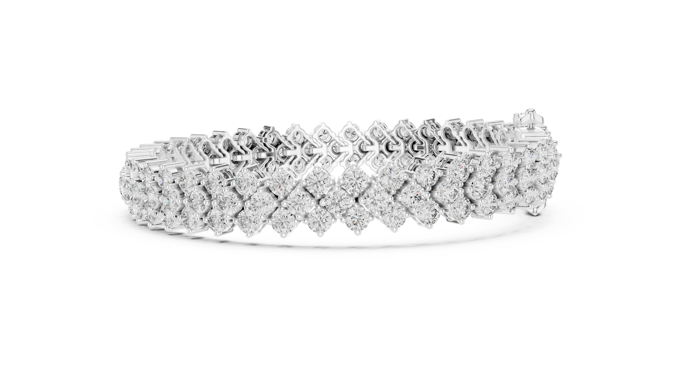 Criss-Cross Lab-Grown Diamond Bracelet Set In 18K Gold | 6 Carats