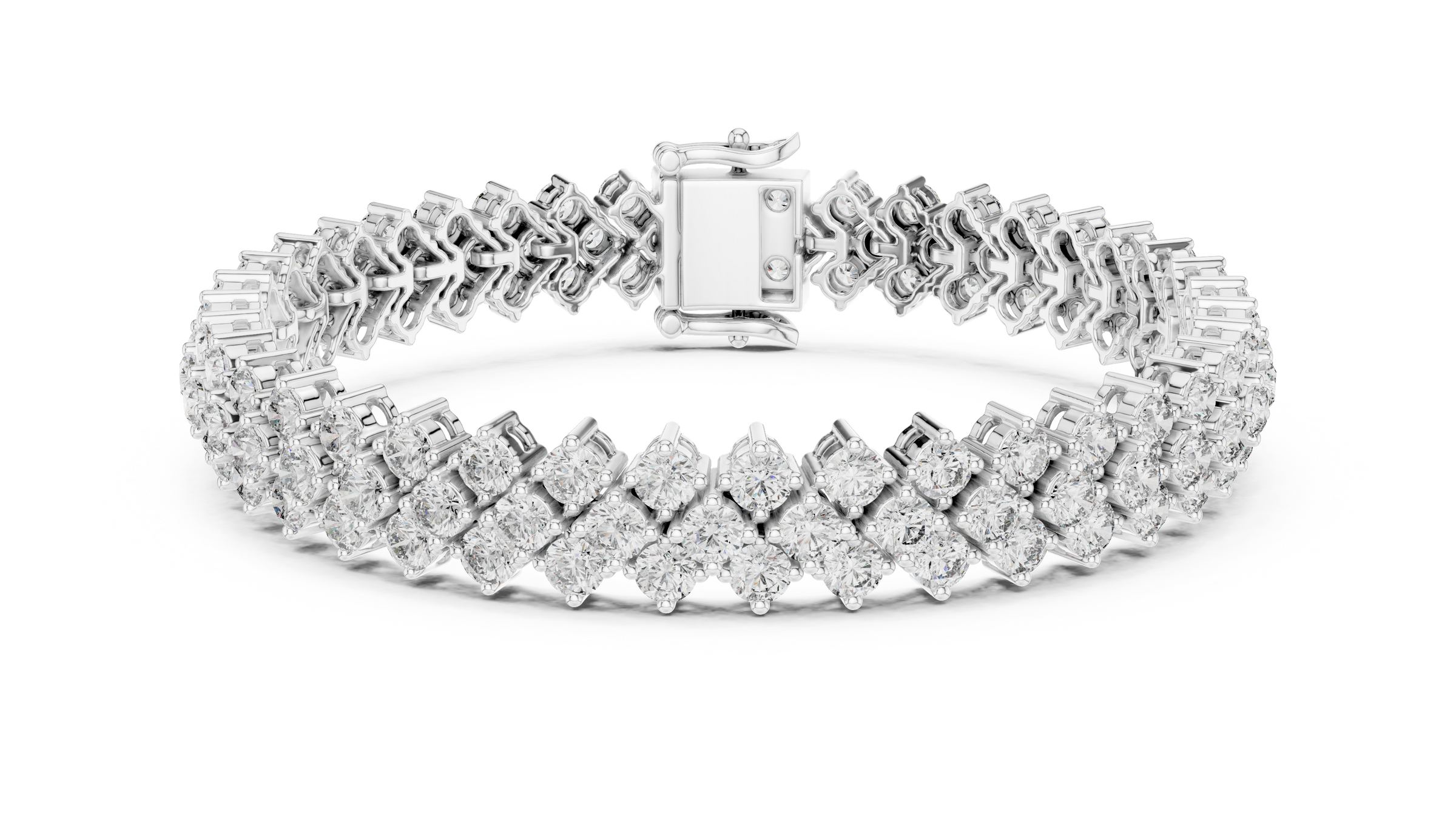 Criss-Cross Lab-Grown Diamond Bracelet Set In 18K Gold | 6 Carats