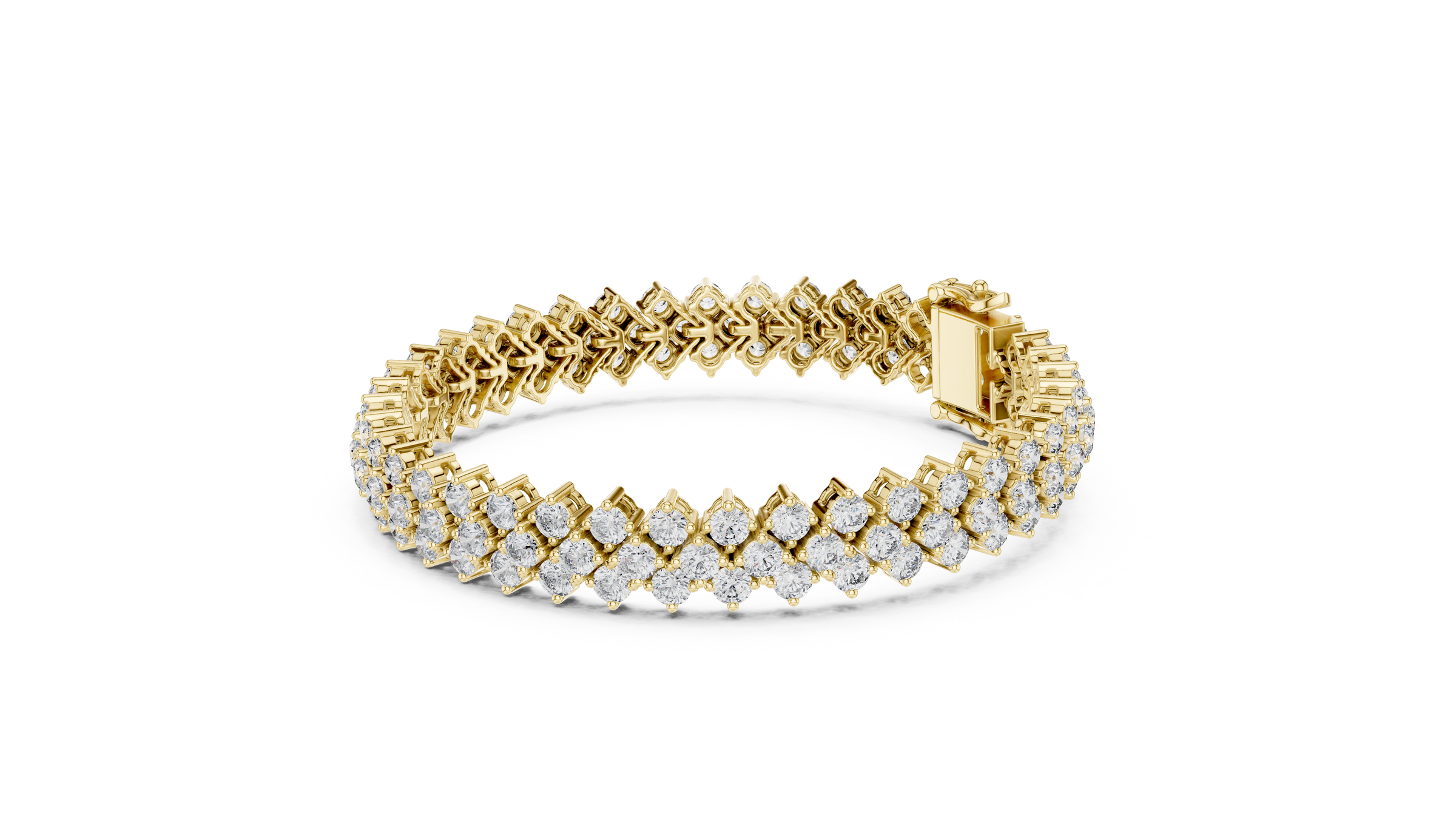 Criss-Cross Lab-Grown Diamond Bracelet Set In 18K Gold | 6 Carats
