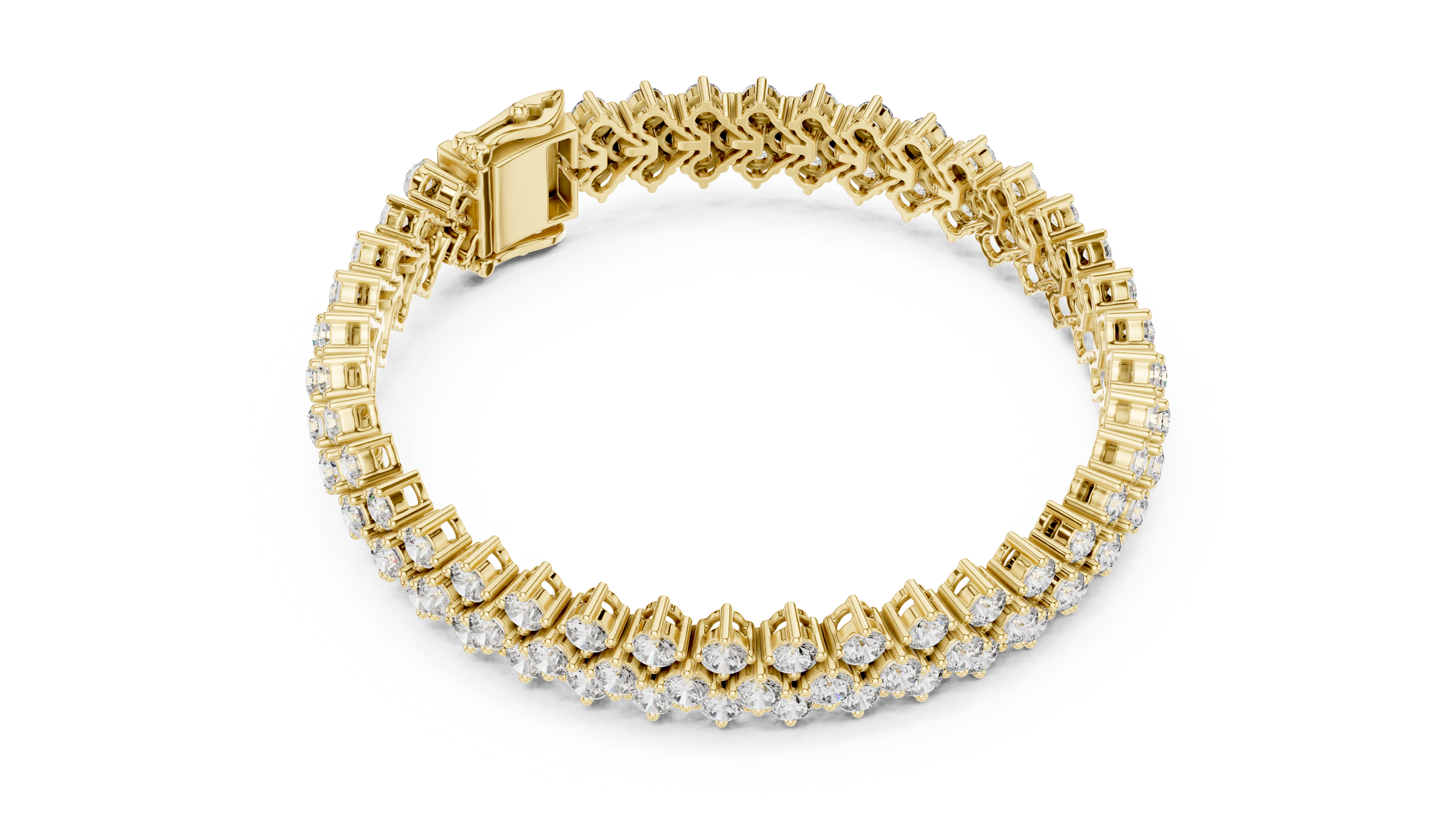 Criss-Cross Lab-Grown Diamond Bracelet Set In 18K Gold | 6 Carats
