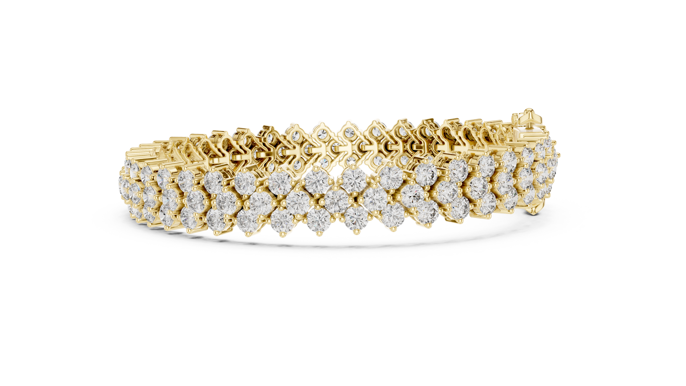 Criss-Cross Lab-Grown Diamond Bracelet Set In 18K Gold | 6 Carats
