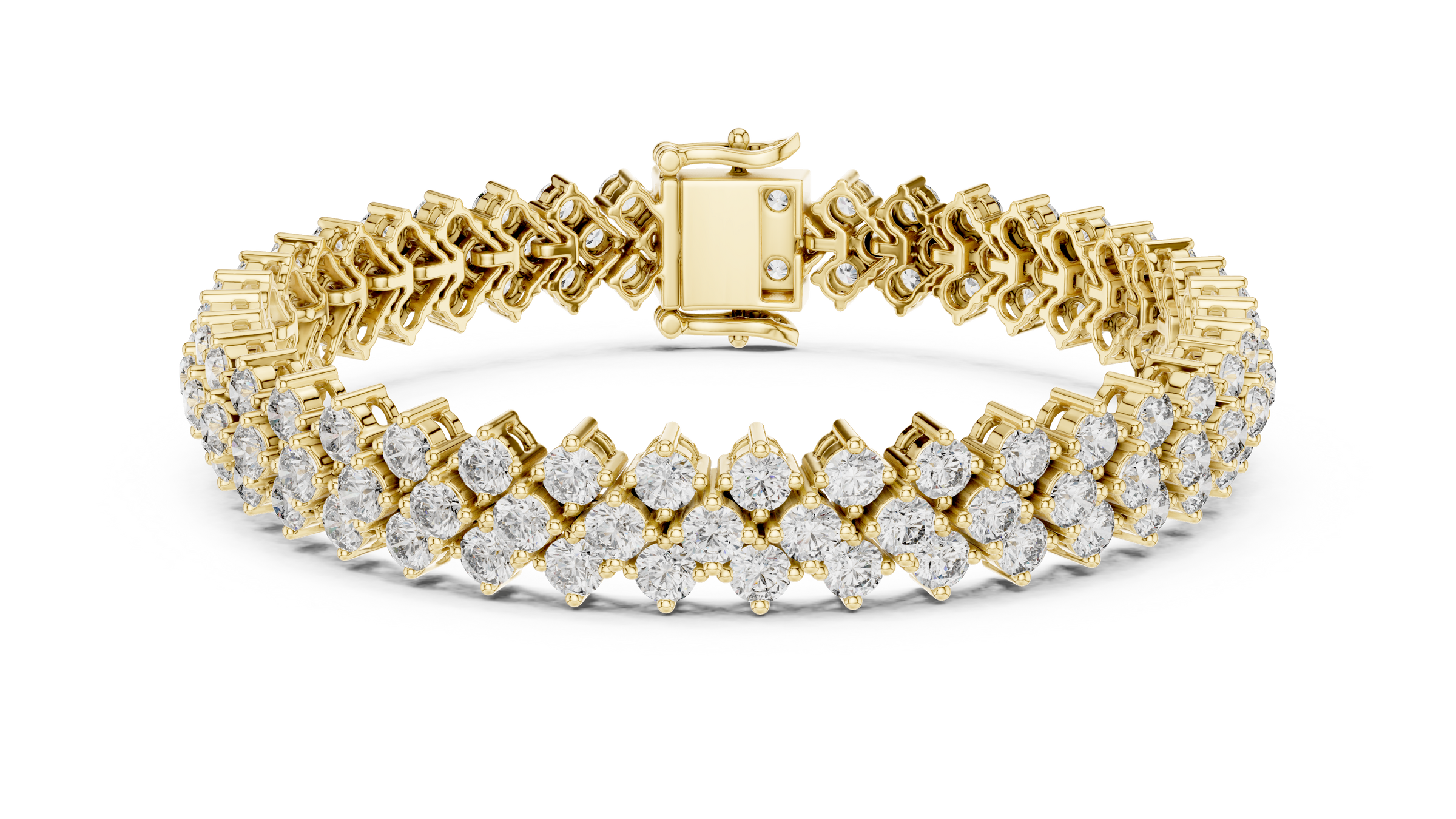 Criss-Cross Lab-Grown Diamond Bracelet Set In 18K Gold | 6 Carats