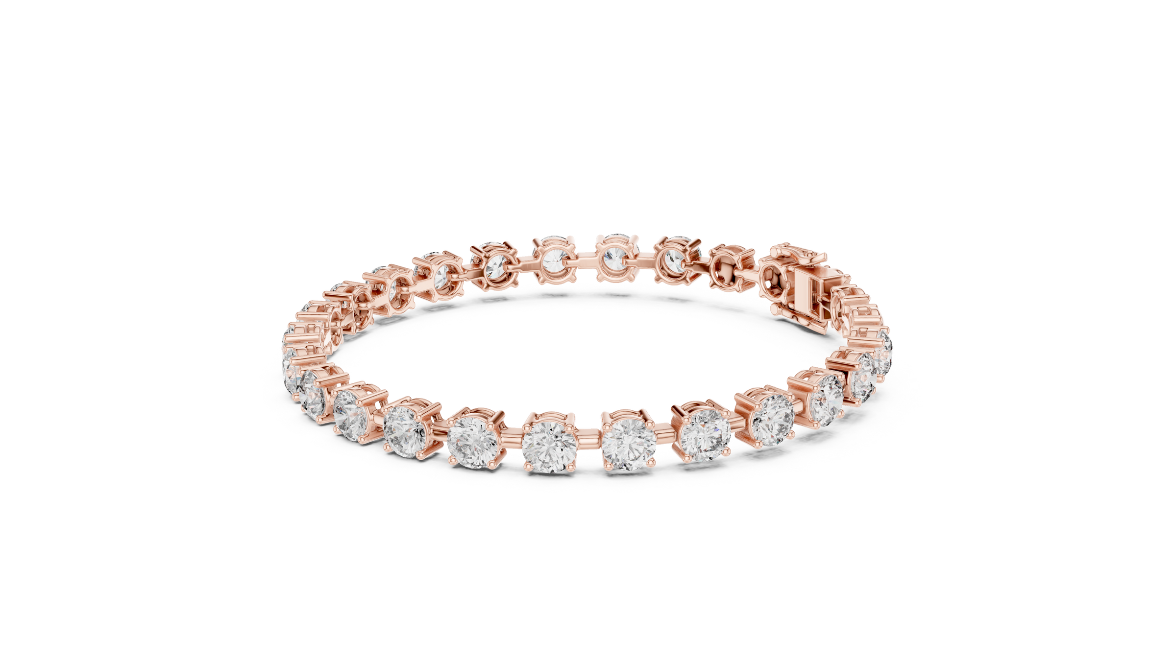Modern Elevated Lab-Grown Diamond Tennis Bracelet in 18K Gold | 0.50 Pointer Each