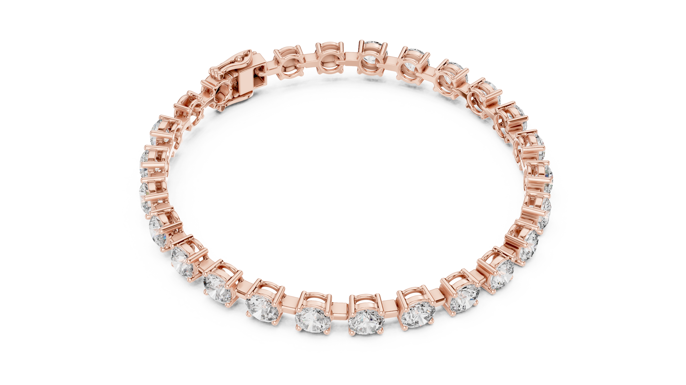 Modern Elevated Lab-Grown Diamond Tennis Bracelet in 18K Gold | 0.50 Pointer Each