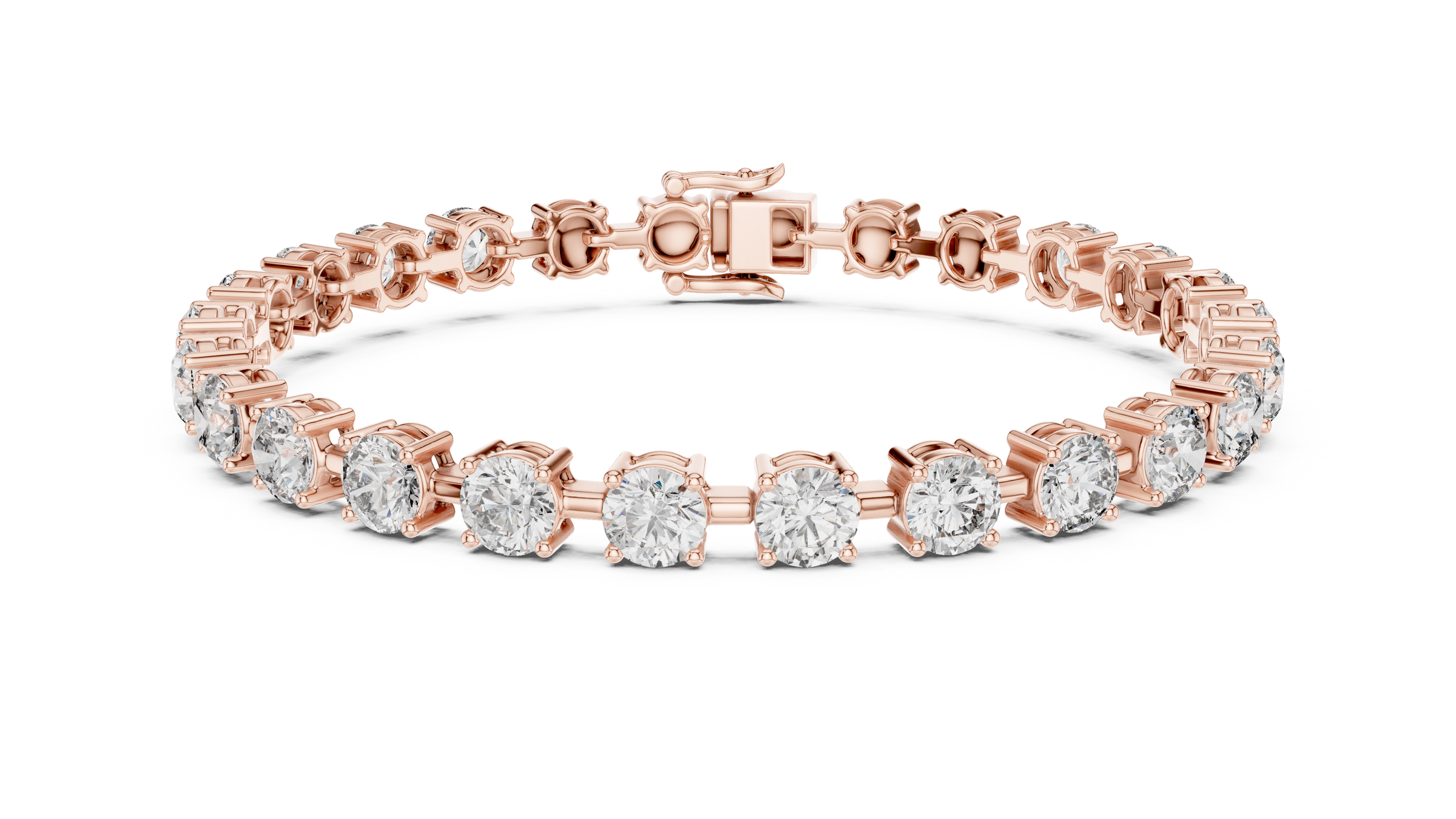 Modern Elevated Lab-Grown Diamond Tennis Bracelet in 18K Gold | 0.50 Pointer Each