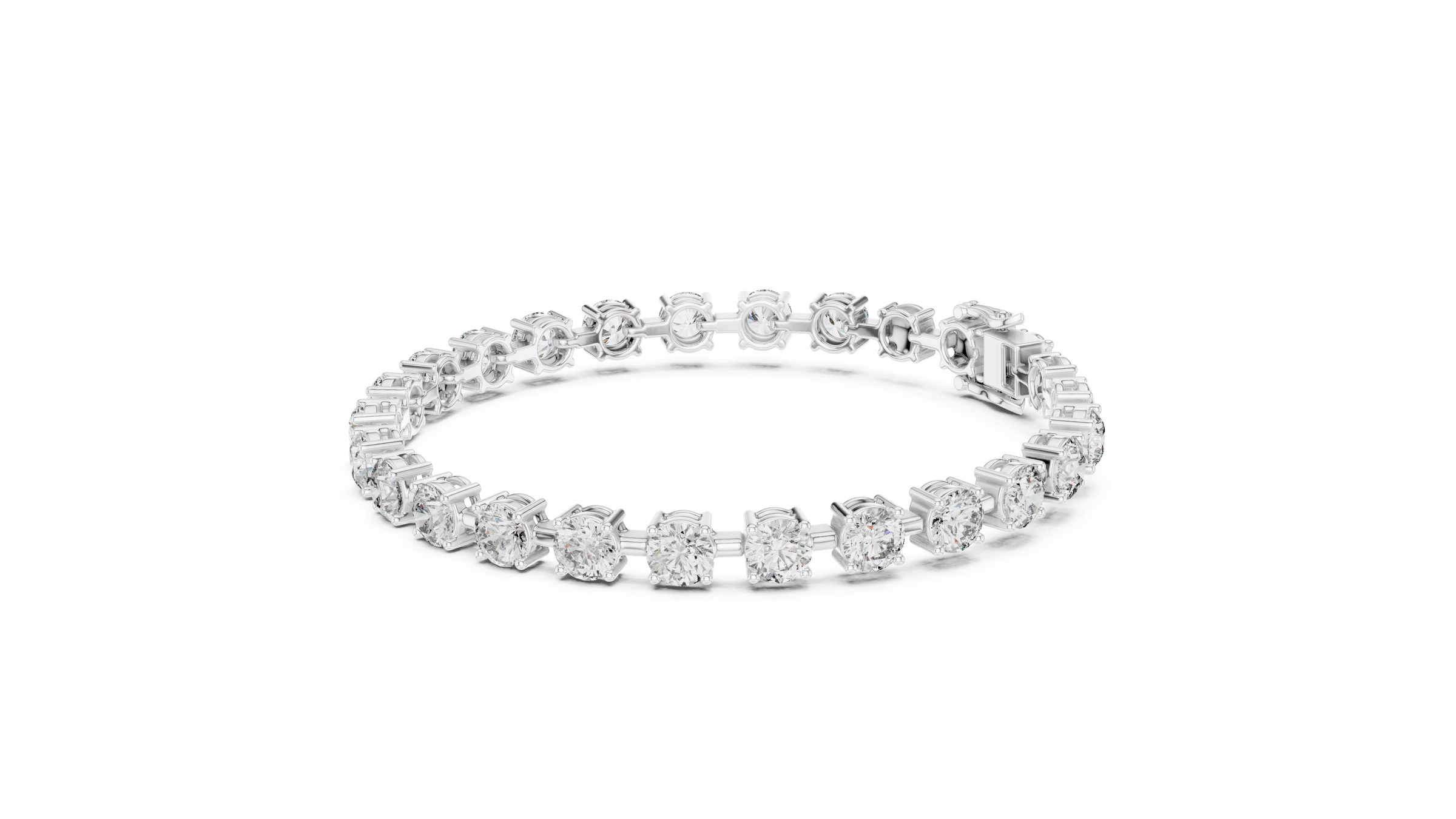 Modern Elevated Lab-Grown Diamond Tennis Bracelet in 18K Gold | 0.50 Pointer Each
