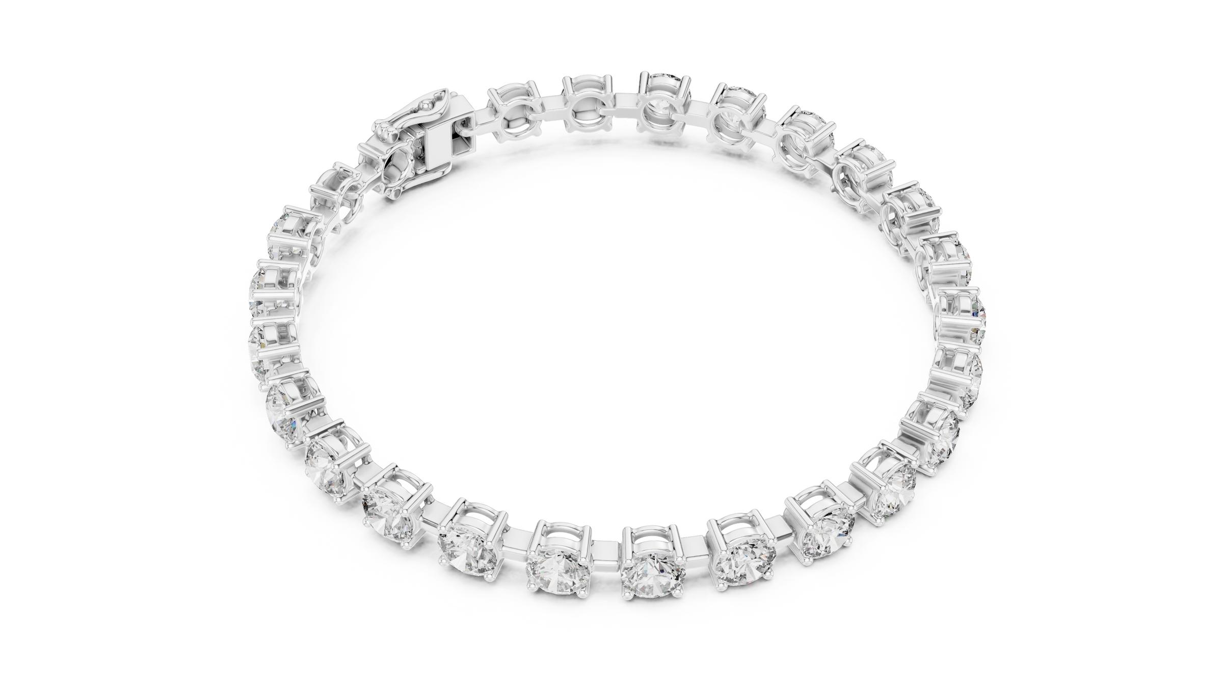 Modern Elevated Lab-Grown Diamond Tennis Bracelet in 18K Gold | 0.50 Pointer Each