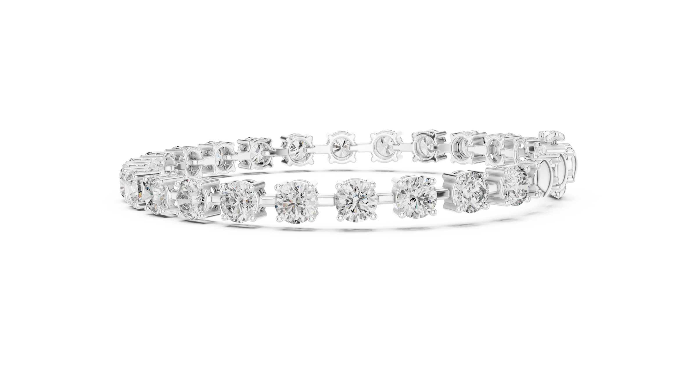 Modern Elevated Lab-Grown Diamond Tennis Bracelet in 18K Gold | 0.50 Pointer Each