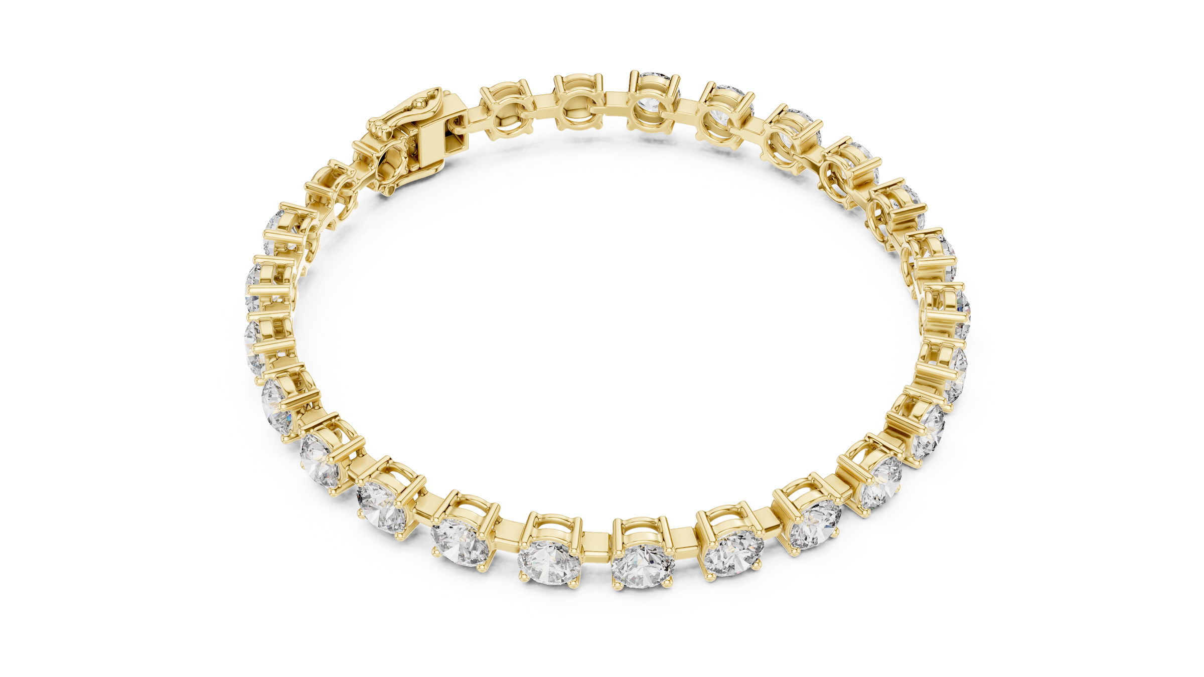 Modern Elevated Lab-Grown Diamond Tennis Bracelet in 18K Gold | 0.50 Pointer Each