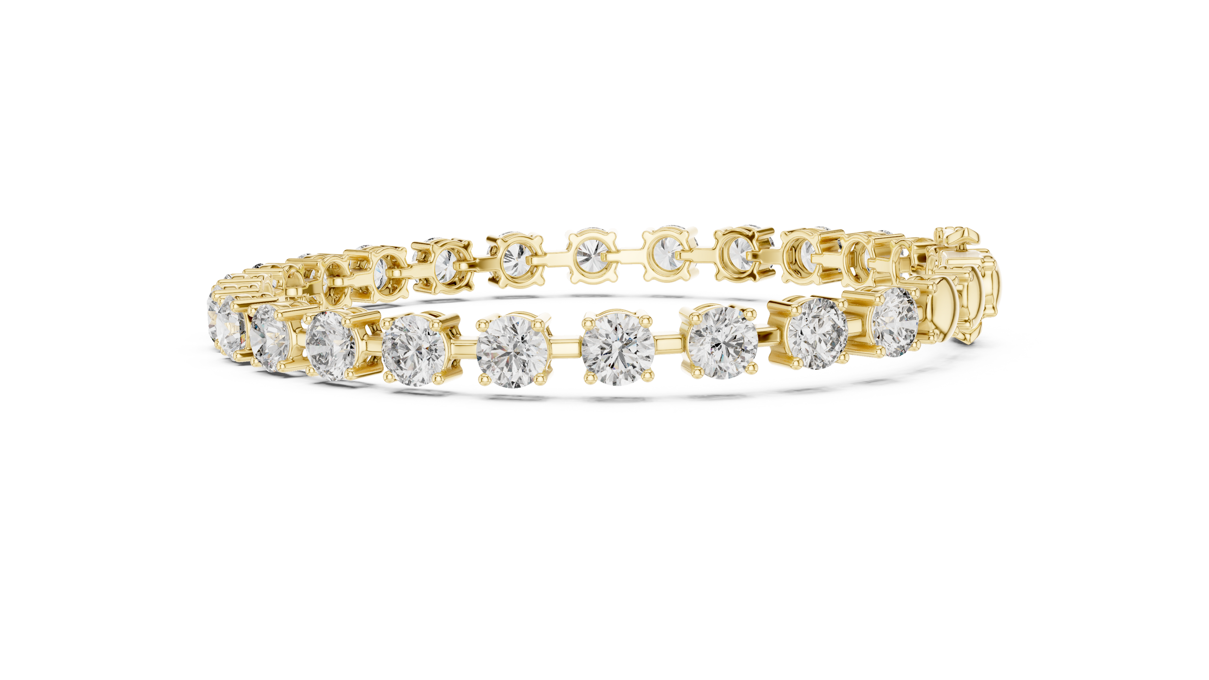 Modern Elevated Lab-Grown Diamond Tennis Bracelet in 18K Gold | 0.50 Pointer Each