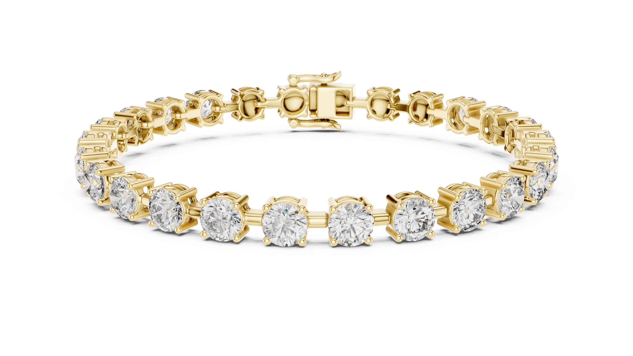 Modern Elevated Lab-Grown Diamond Tennis Bracelet in 18K Gold | 0.50 Pointer Each