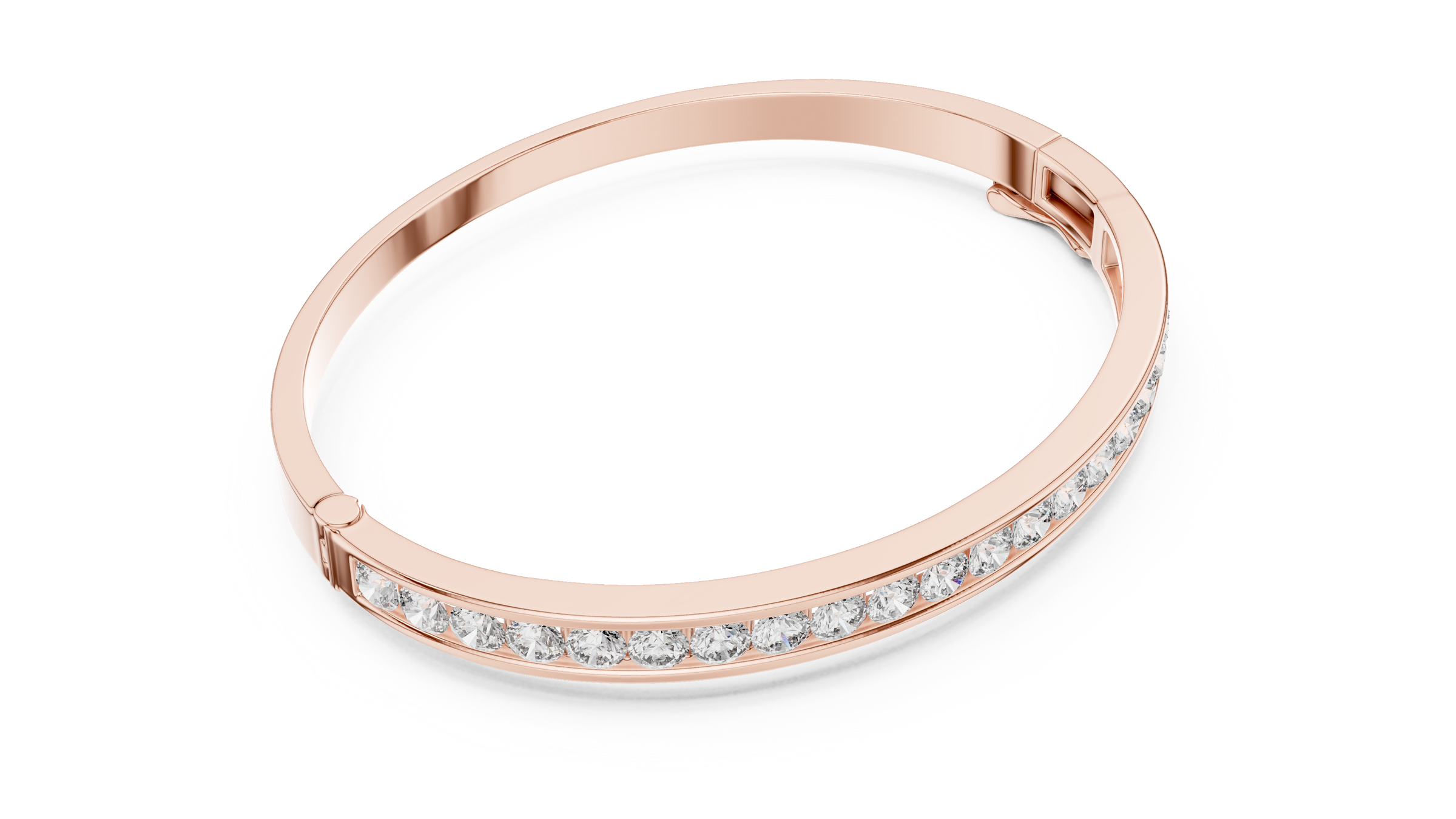 Channel-Set Lab-Grown Diamond Bangle Bracelet in 18K Gold | Minimal Diamond Bracelet