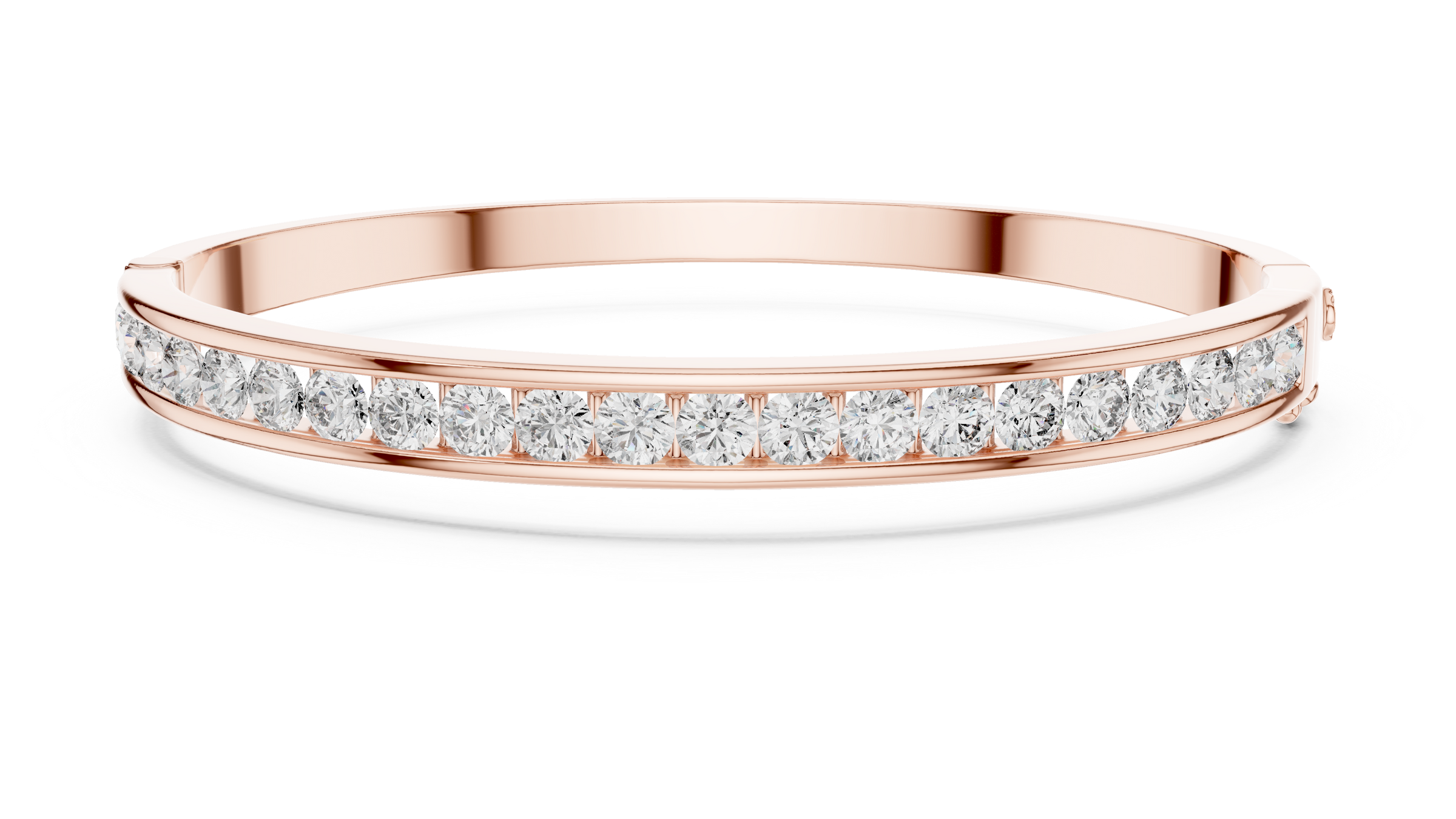 Channel-Set Lab-Grown Diamond Bangle Bracelet in 18K Gold | Minimal Diamond Bracelet