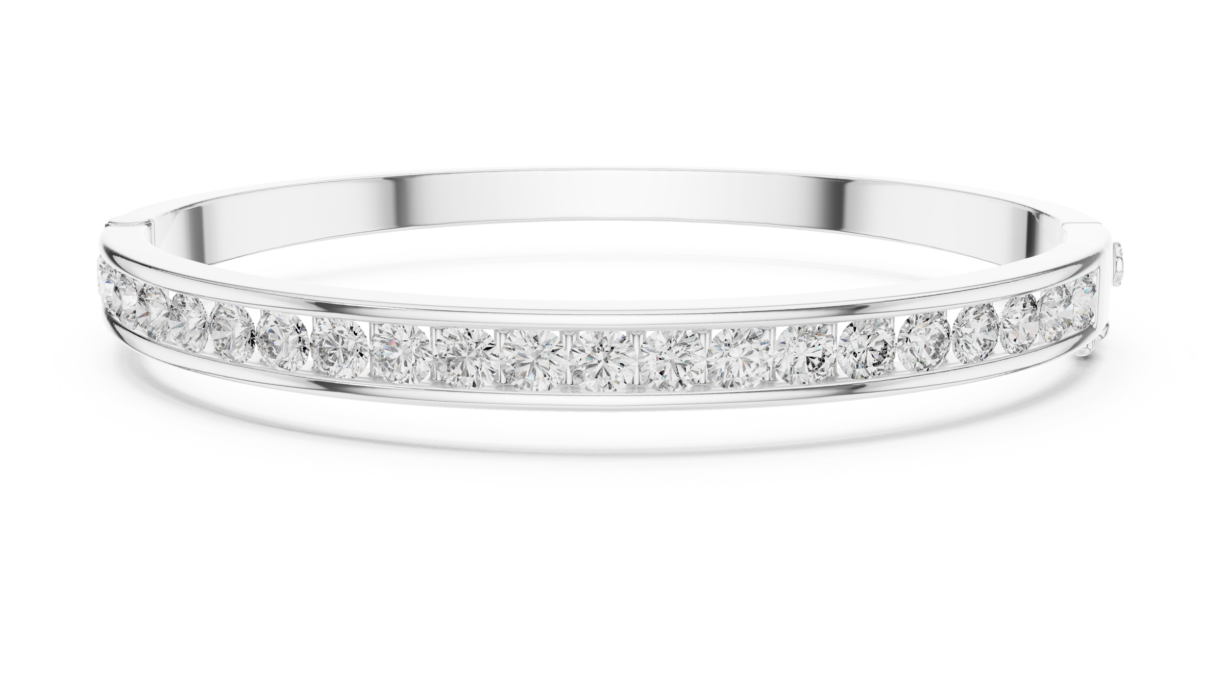 Channel-Set Lab-Grown Diamond Bangle Bracelet in 18K Gold | Minimal Diamond Bracelet