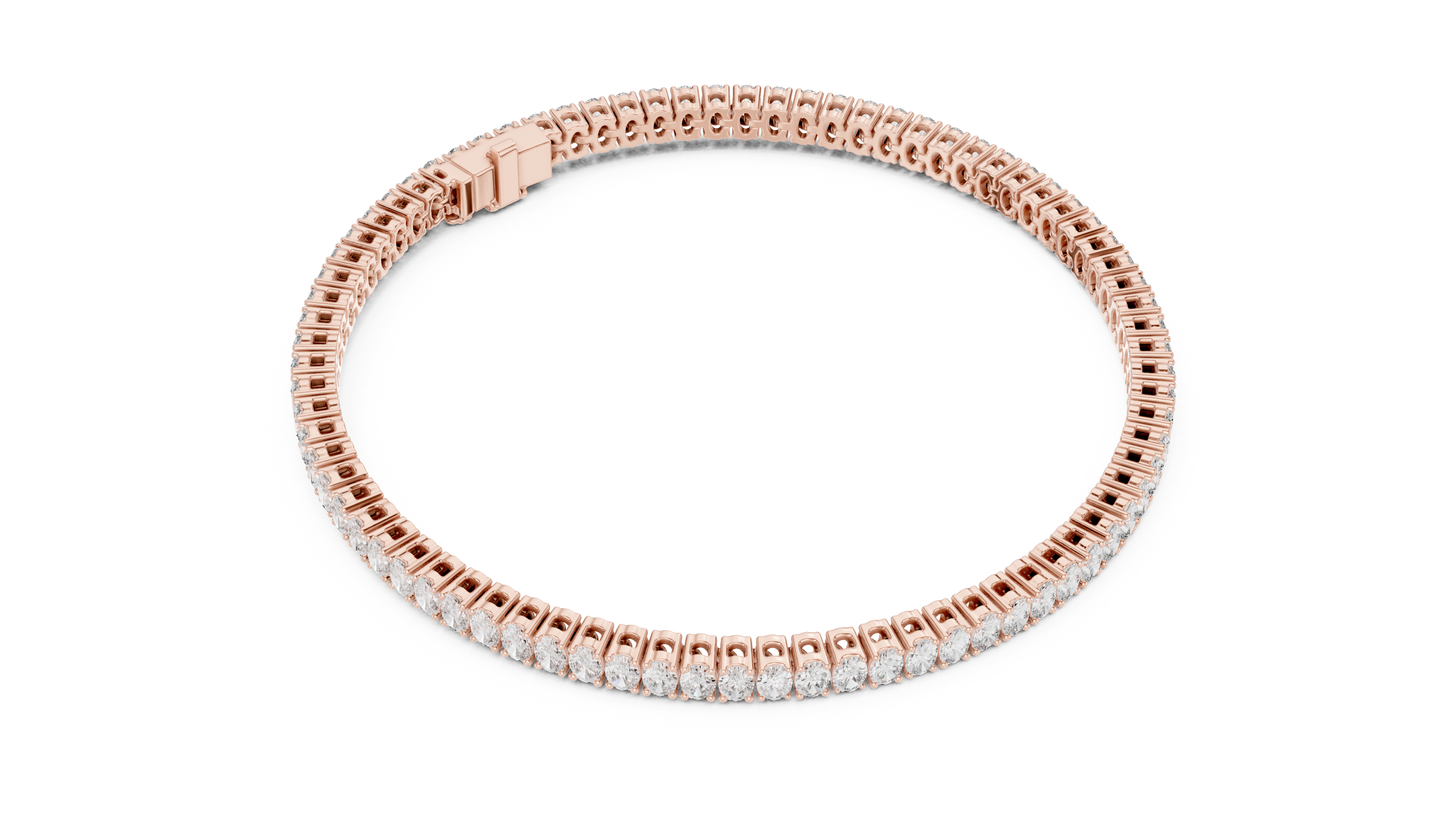Oval Lab-Grown Diamond Tennis Bracelet in 18K Gold | Classic Everyday Diamond Bracelet