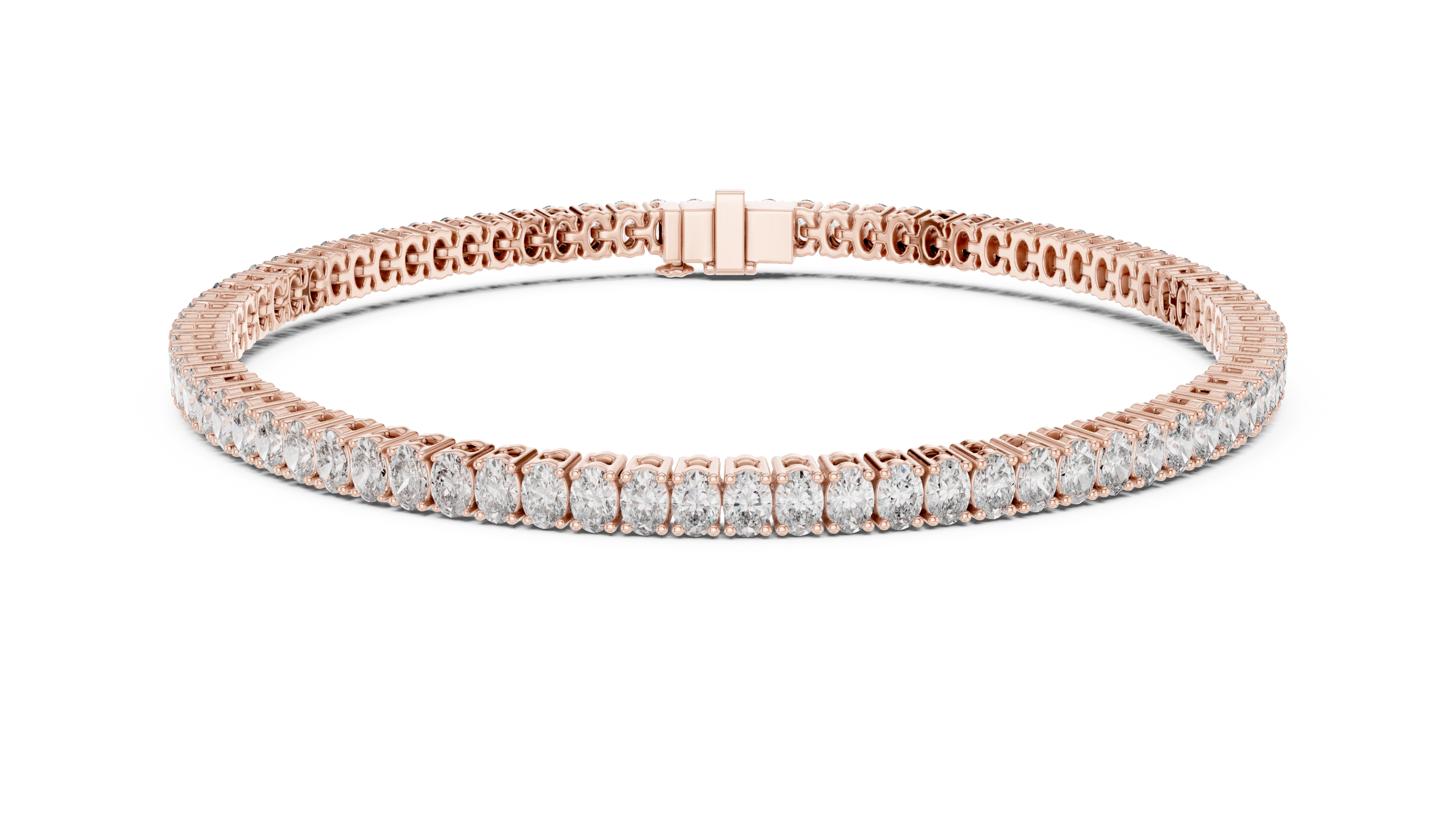 Oval Lab-Grown Diamond Tennis Bracelet in 18K Gold | Classic Everyday Diamond Bracelet