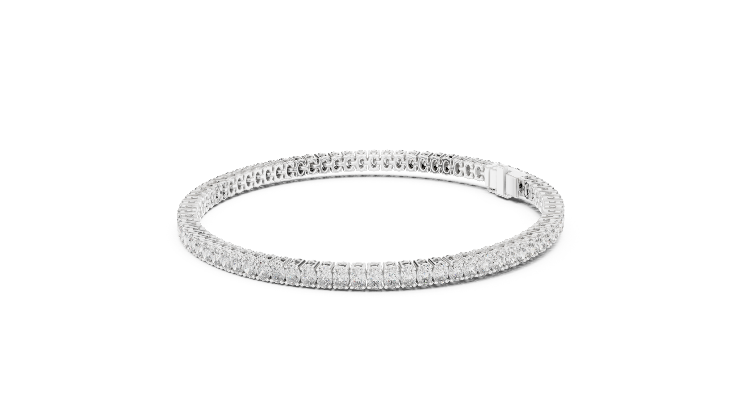 Oval Lab-Grown Diamond Tennis Bracelet in 18K Gold | Classic Everyday Diamond Bracelet