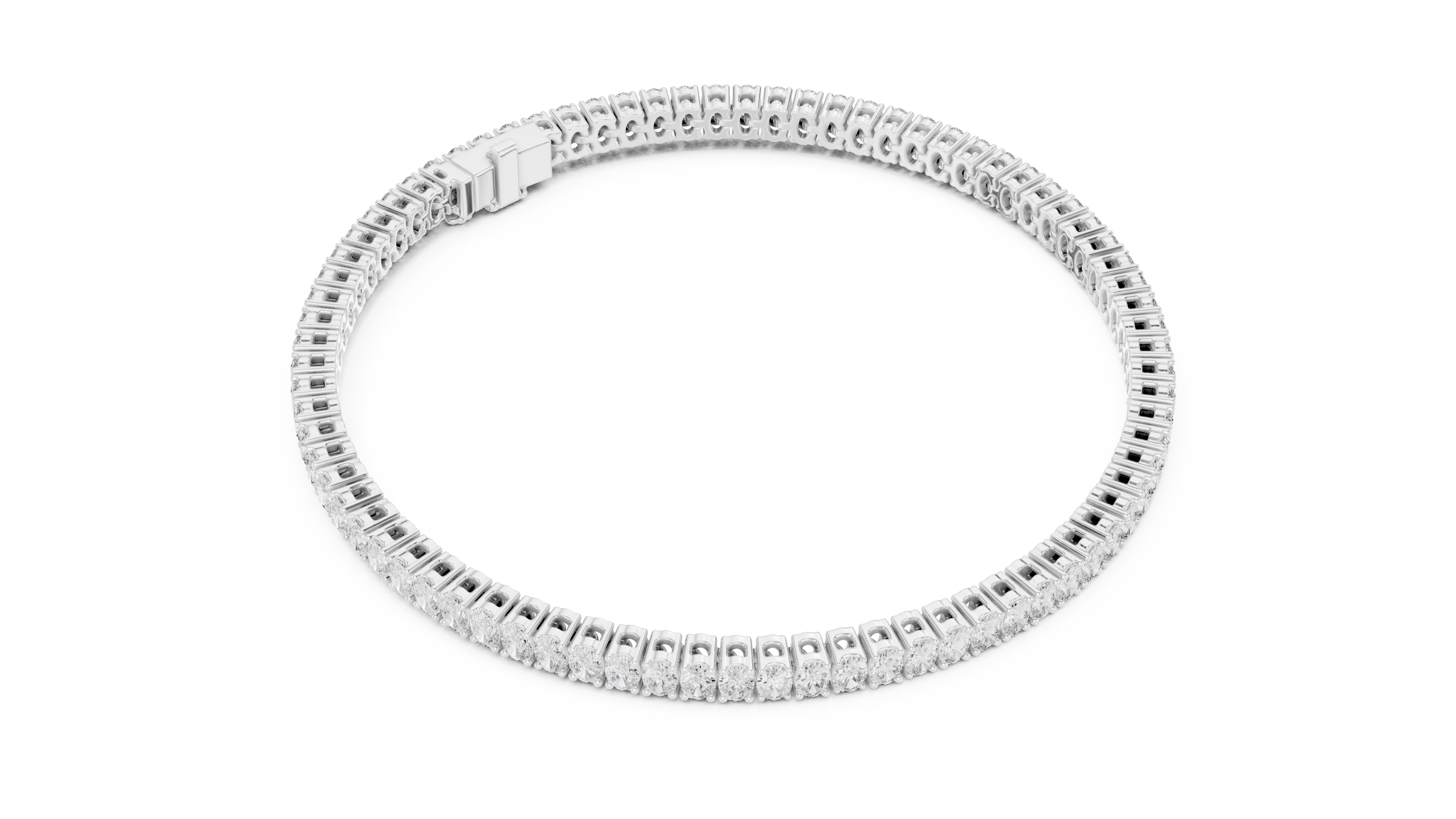 Oval Lab-Grown Diamond Tennis Bracelet in 18K Gold | Classic Everyday Diamond Bracelet
