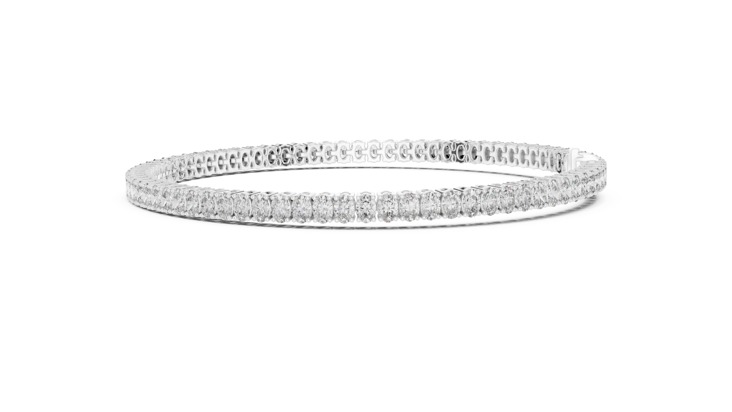 Oval Lab-Grown Diamond Tennis Bracelet in 18K Gold | Classic Everyday Diamond Bracelet