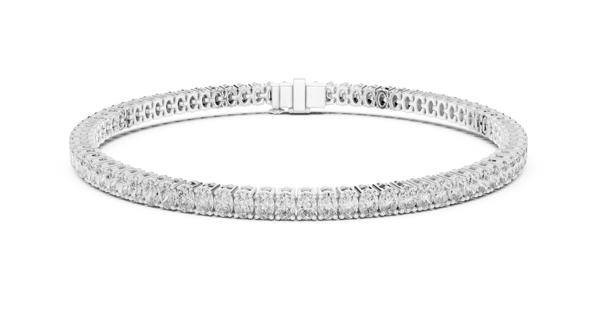 Oval Lab-Grown Diamond Tennis Bracelet in 18K Gold | Classic Everyday Diamond Bracelet