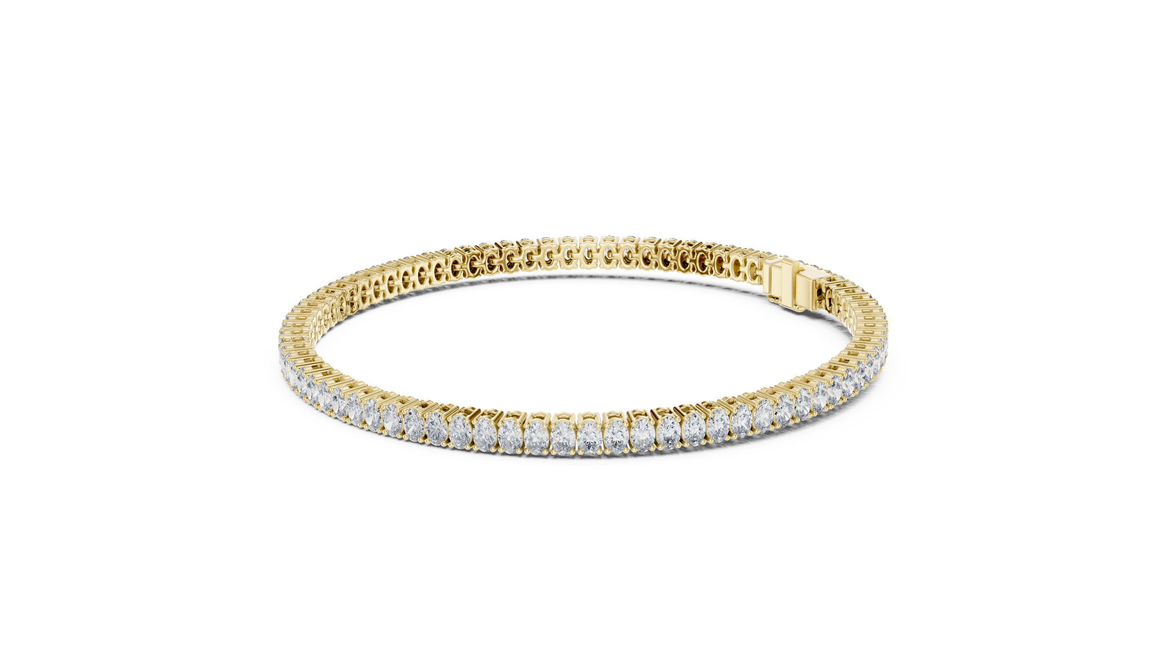Oval Lab-Grown Diamond Tennis Bracelet in 18K Gold | Classic Everyday Diamond Bracelet
