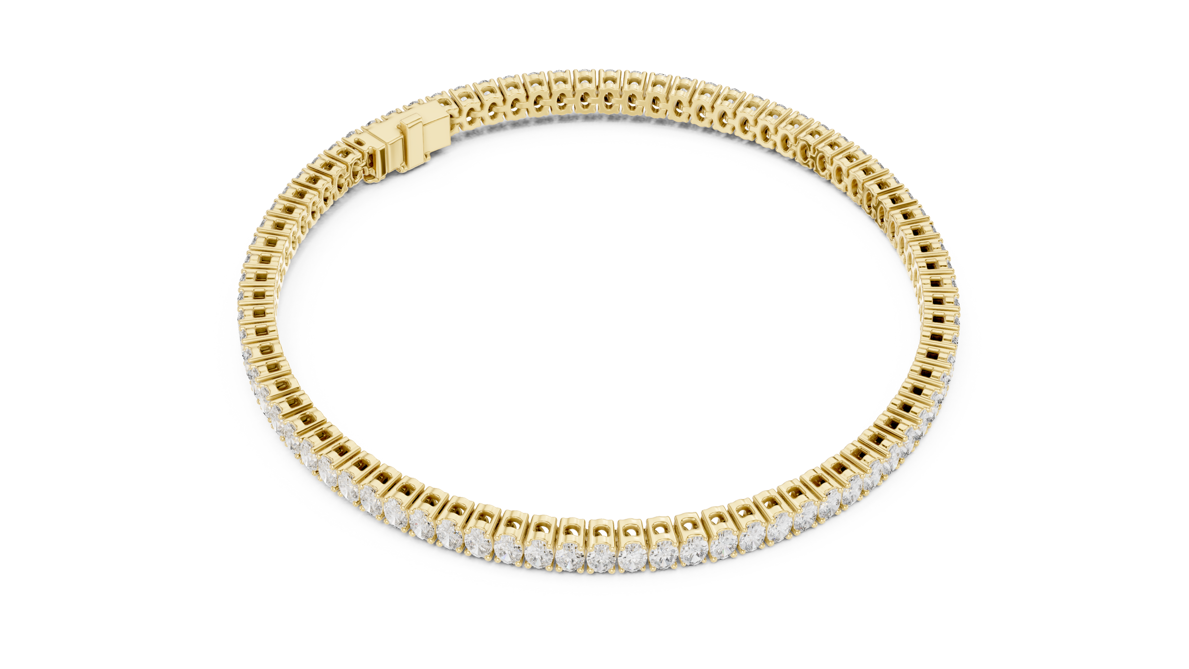 Oval Lab-Grown Diamond Tennis Bracelet in 18K Gold | Classic Everyday Diamond Bracelet