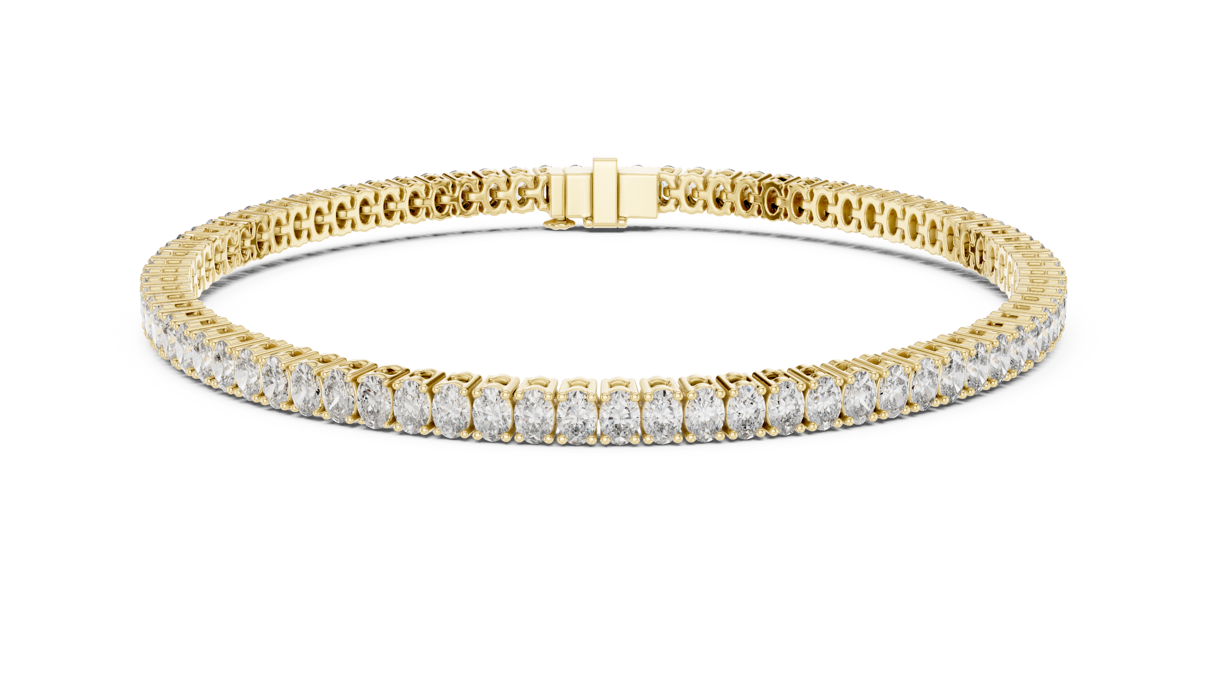 Oval Lab-Grown Diamond Tennis Bracelet in 18K Gold | Classic Everyday Diamond Bracelet