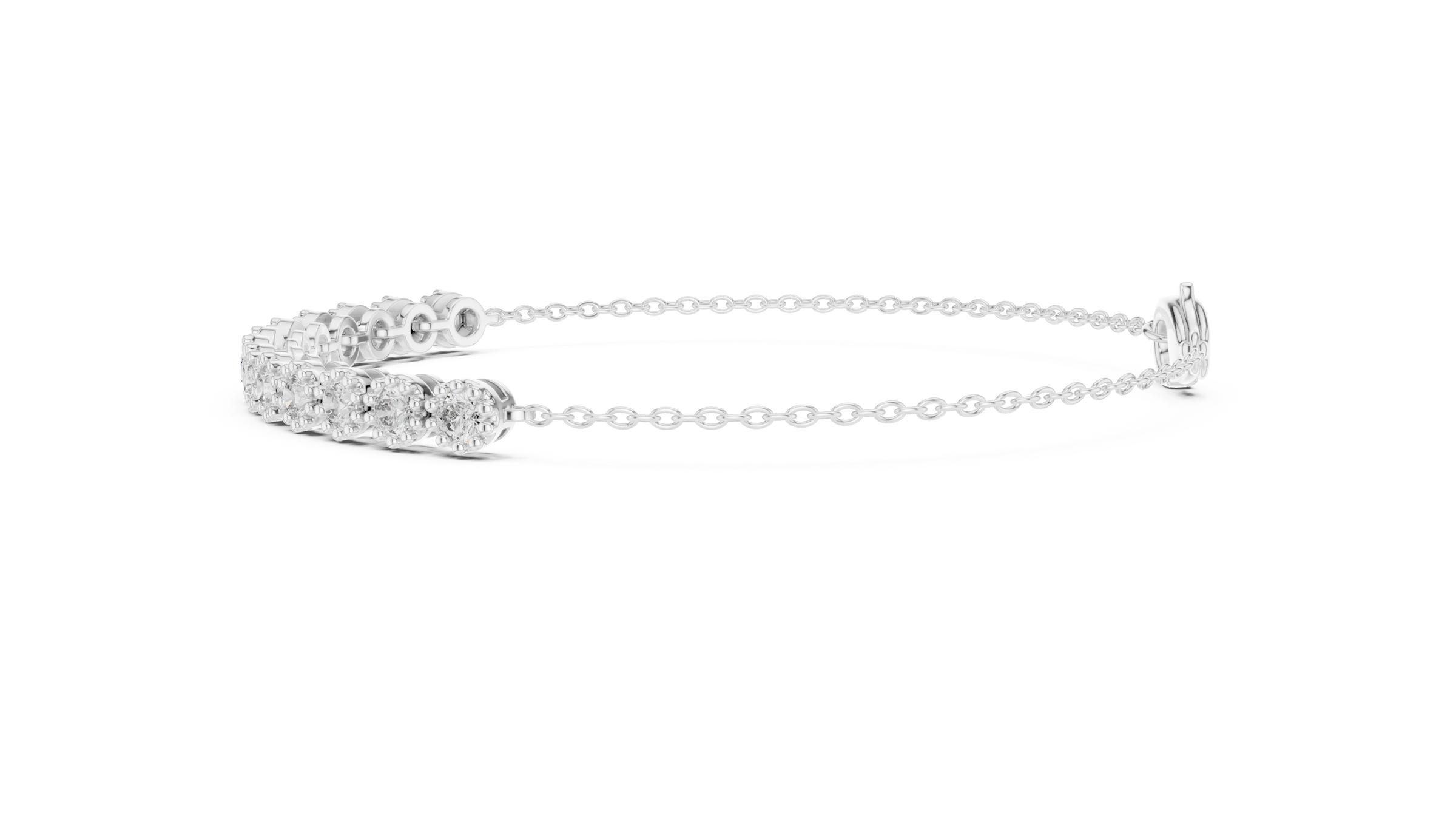Milgrain Detail Lab-Grown Diamond Chain Bracelet in 18K Gold | Light Weight Bracelet