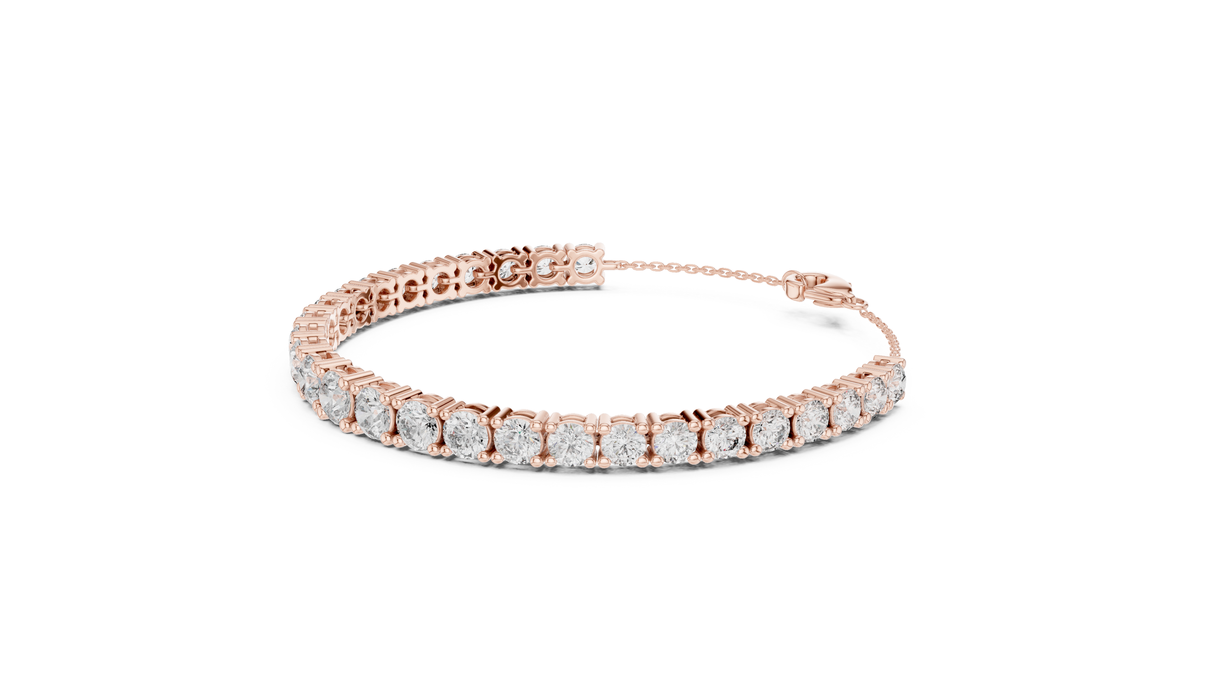 Graduated Lab-Grown Diamond Chain Bracelet in 18K Gold (50 Pointer Centre) | Classic Setting
