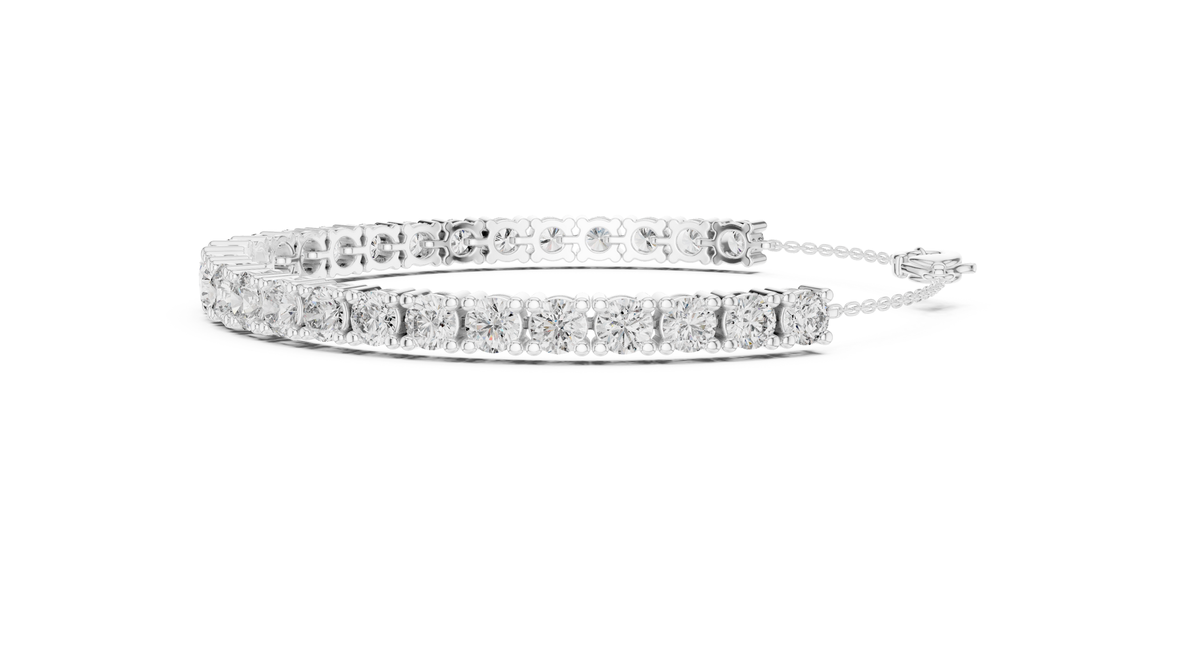 Graduated Lab-Grown Diamond Chain Bracelet in 18K Gold (50 Pointer Centre) | Classic Setting