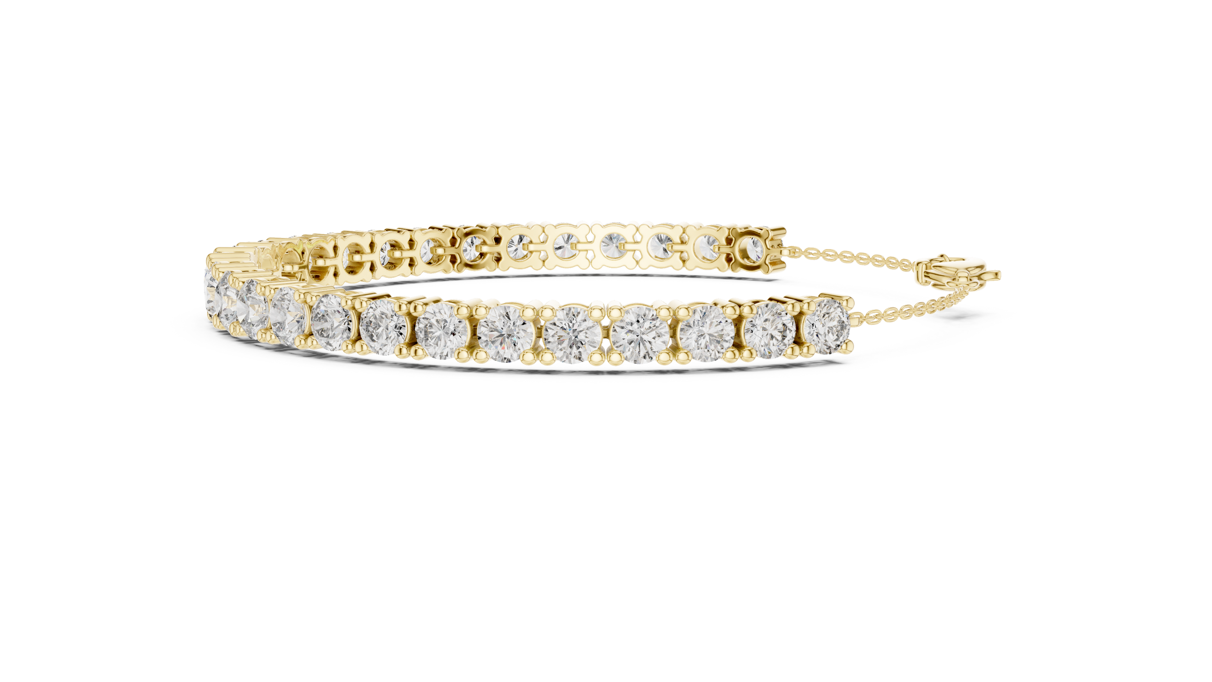 Graduated Lab-Grown Diamond Chain Bracelet in 18K Gold (50 Pointer Centre) | Classic Setting