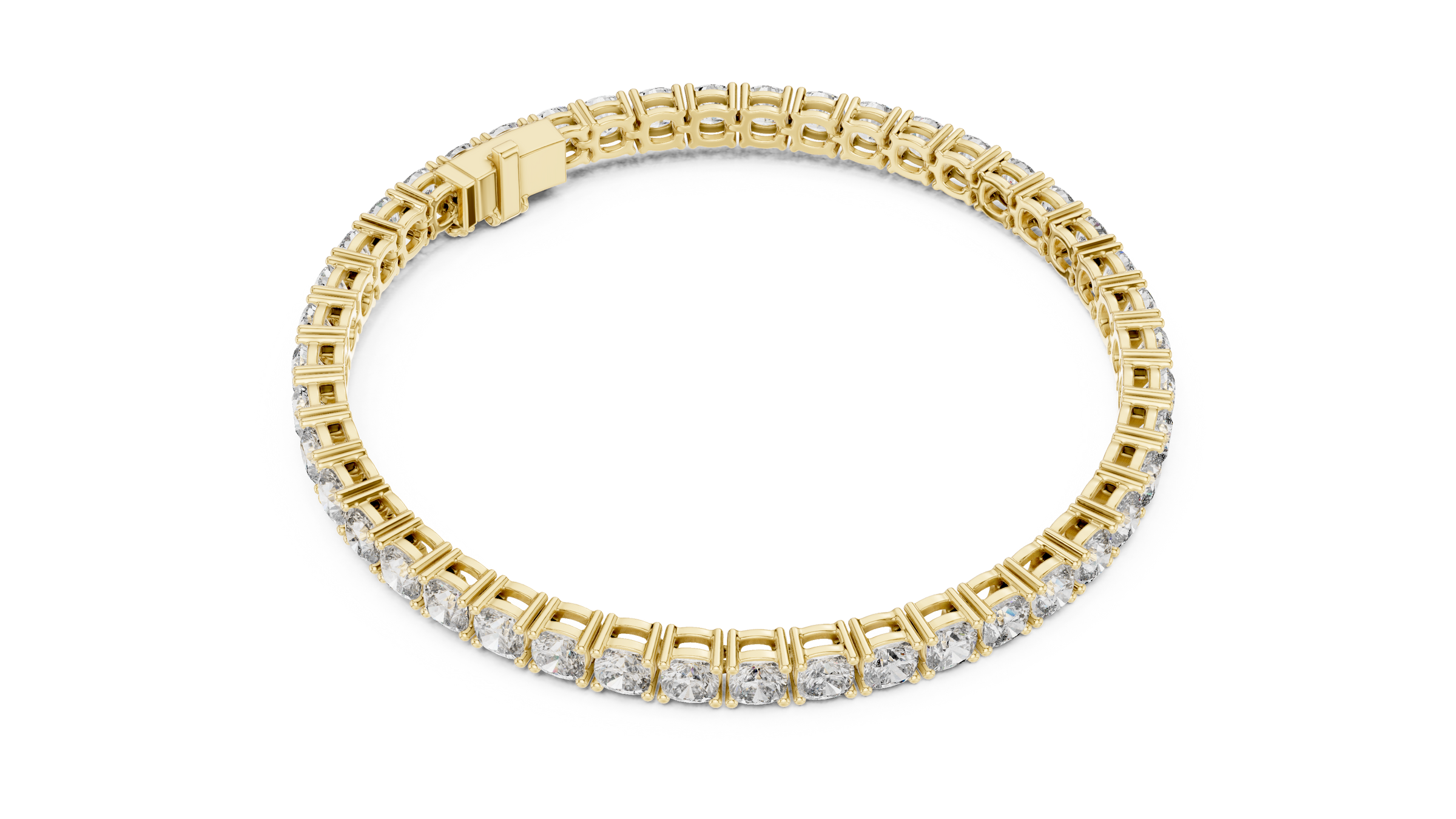 Lab-Grown Diamond Tennis Bracelet 15 Pointer Each in 18K Gold | Classic Setting