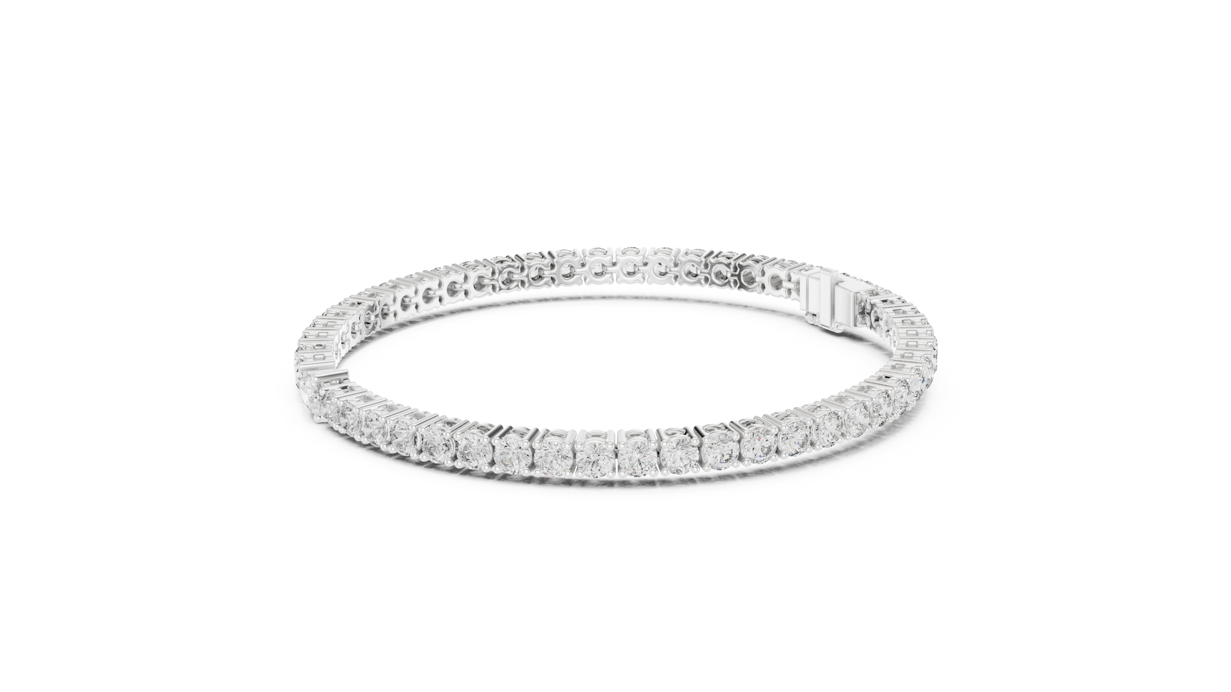 Round & Pear Cut Lab-Grown Diamond Tennis Bracelet in 18K Gold | 5.3 Carats