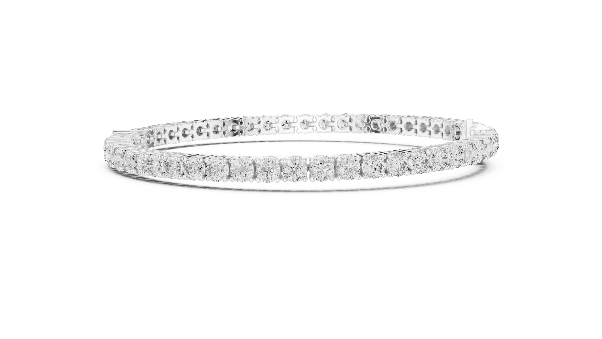 Round & Pear Cut Lab-Grown Diamond Tennis Bracelet in 18K Gold | 5.3 Carats