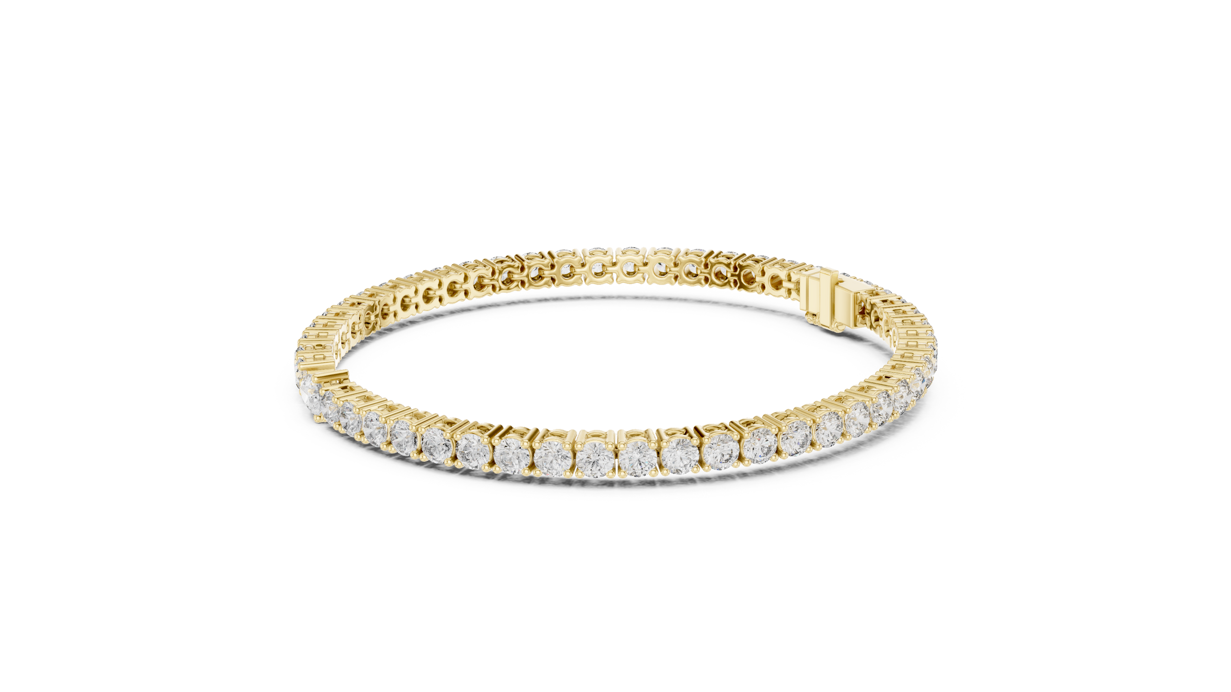Round & Pear Cut Lab-Grown Diamond Tennis Bracelet in 18K Gold | 5.3 Carats