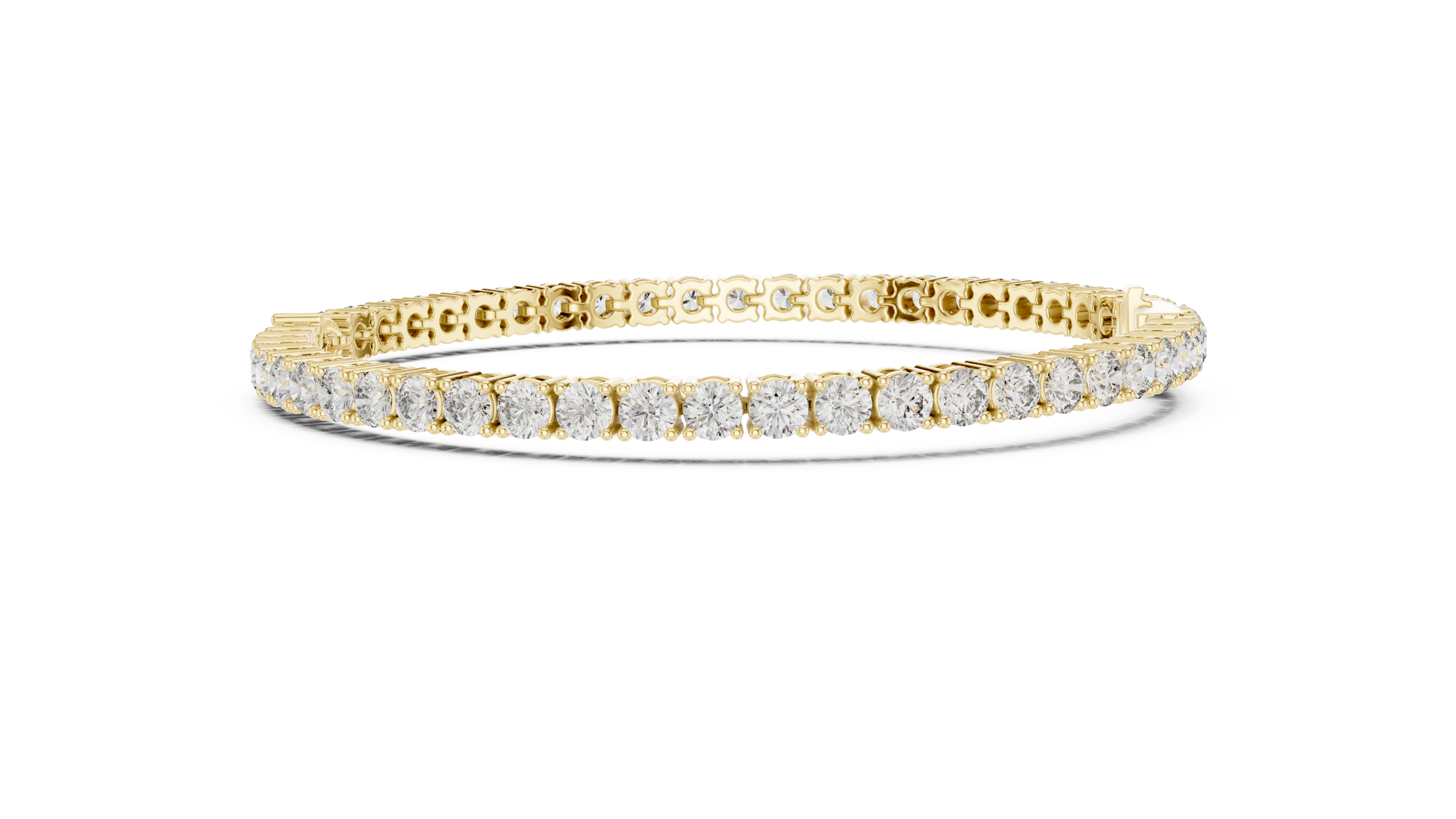 Round & Pear Cut Lab-Grown Diamond Tennis Bracelet in 18K Gold | 5.3 Carats