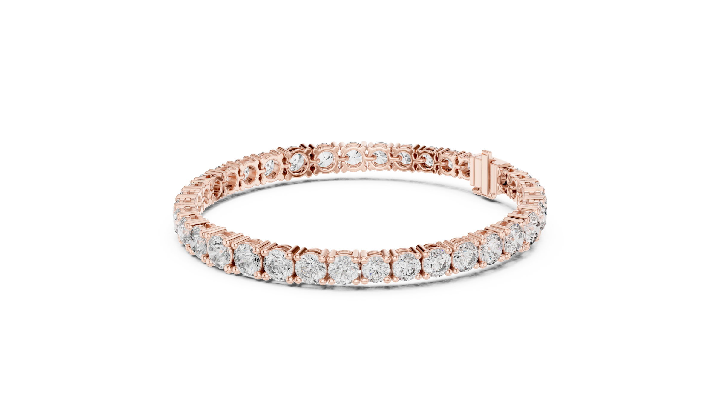 Symmetrical Graduated Round Lab-Grown Diamond Tennis Bracelet in 18K Gold | 13 Carat