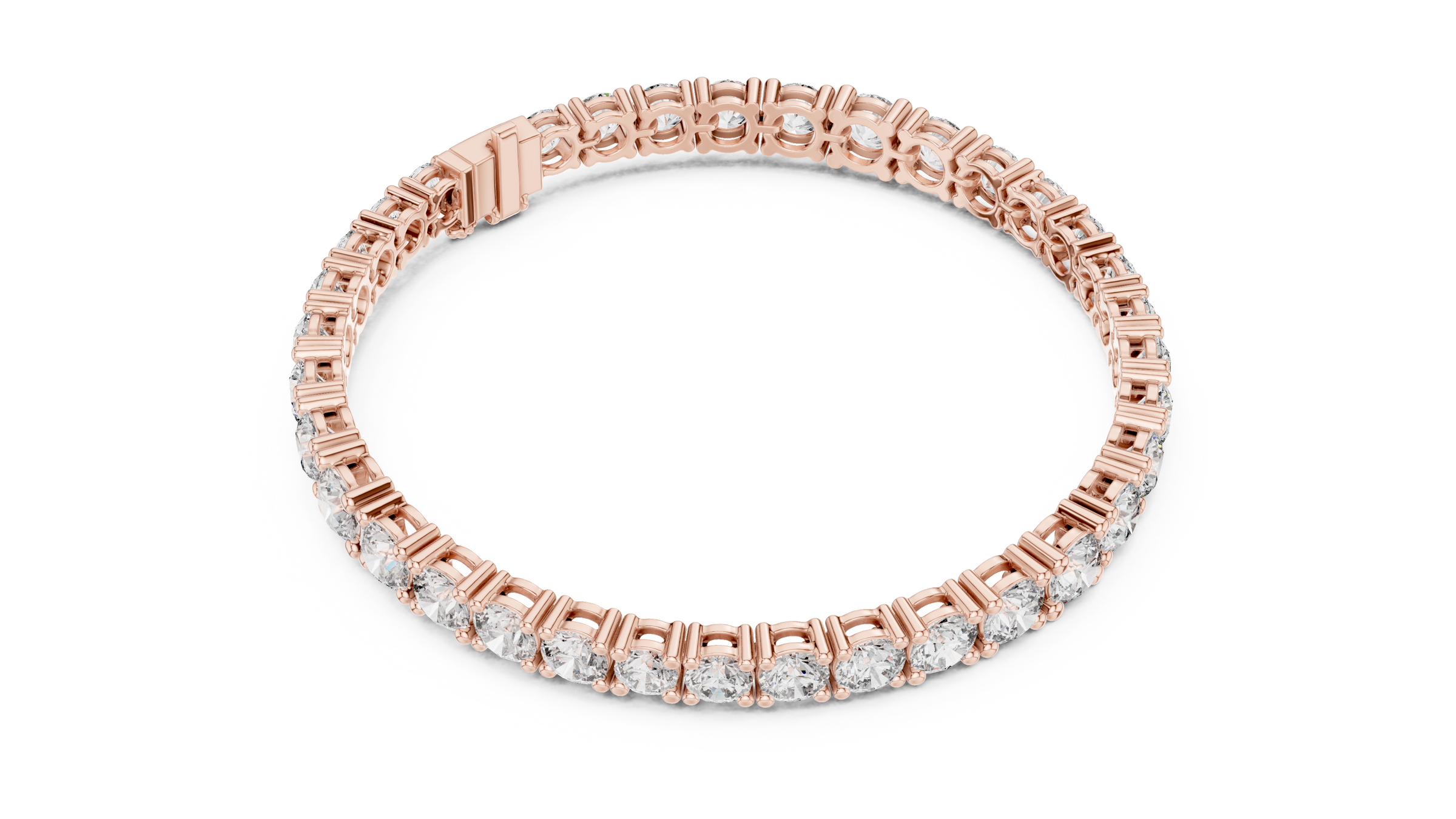 Symmetrical Graduated Round Lab-Grown Diamond Tennis Bracelet in 18K Gold | 13 Carat
