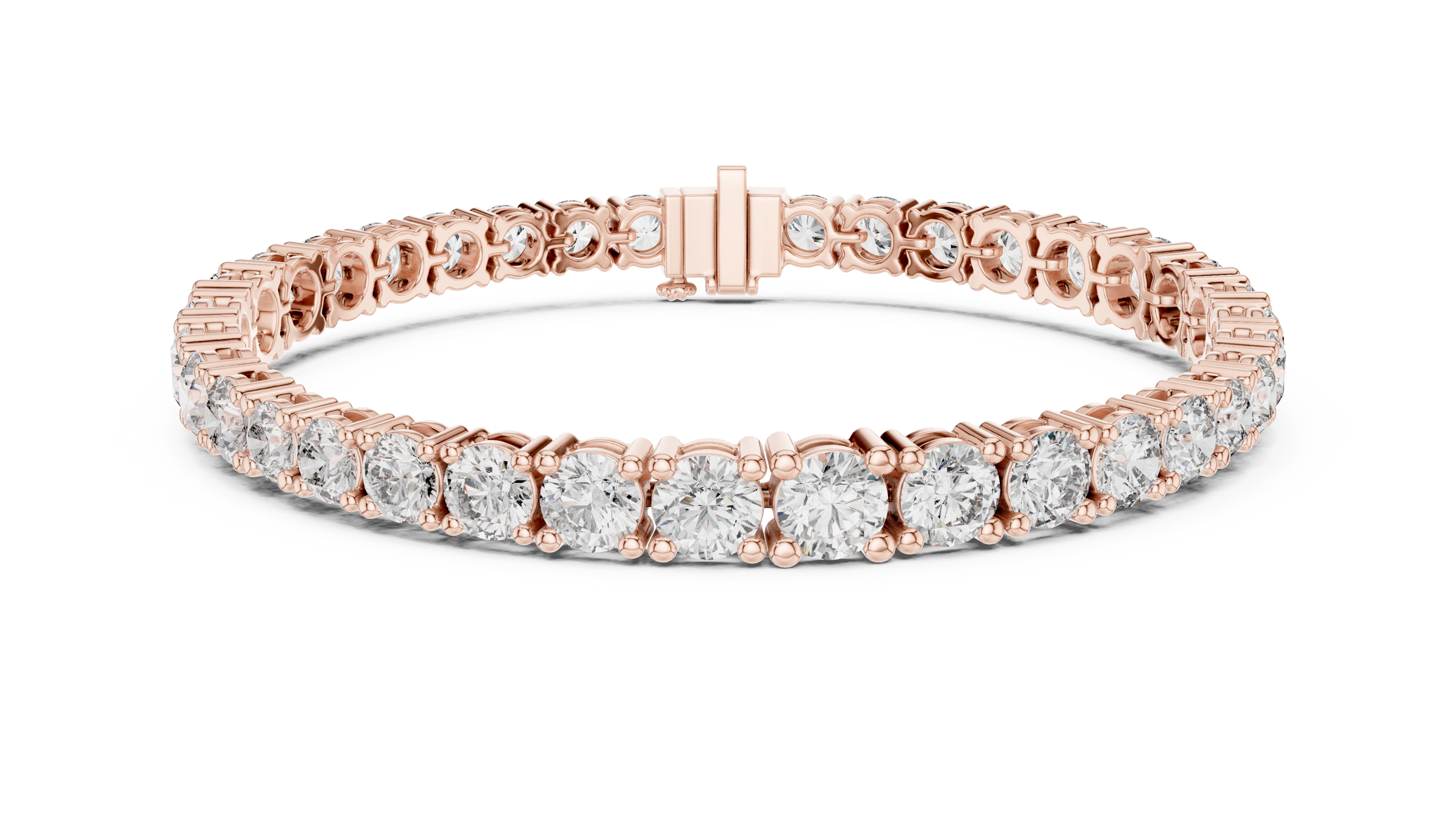 Symmetrical Graduated Round Lab-Grown Diamond Tennis Bracelet in 18K Gold | 13 Carat