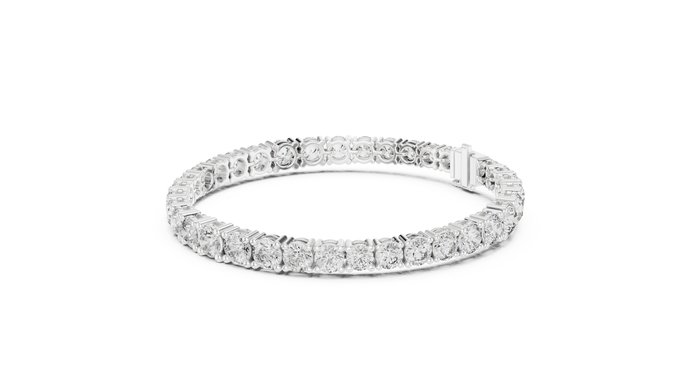 Symmetrical Graduated Round Lab-Grown Diamond Tennis Bracelet in 18K Gold | 13 Carat