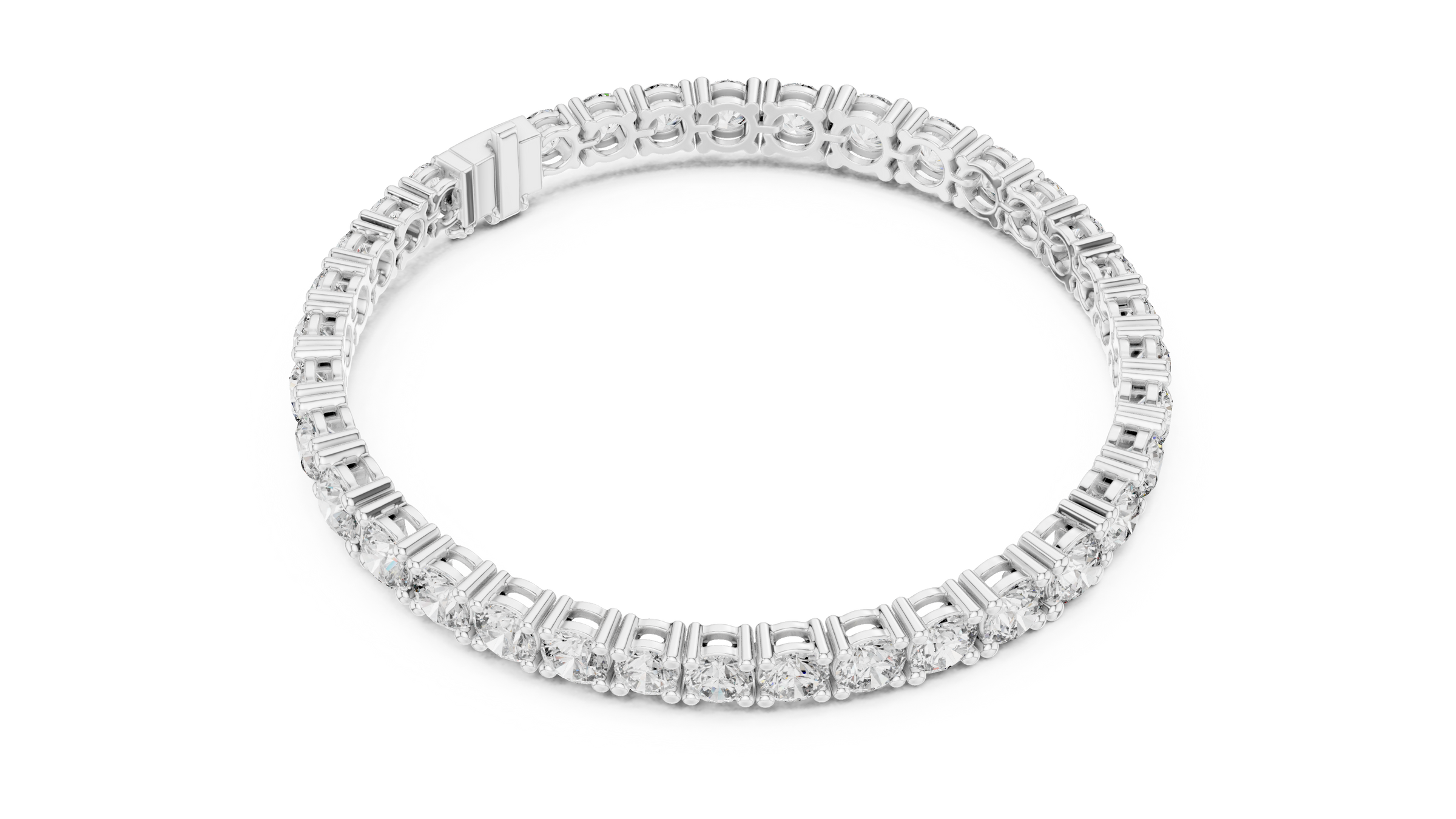 Symmetrical Graduated Round Lab-Grown Diamond Tennis Bracelet in 18K Gold | 13 Carat