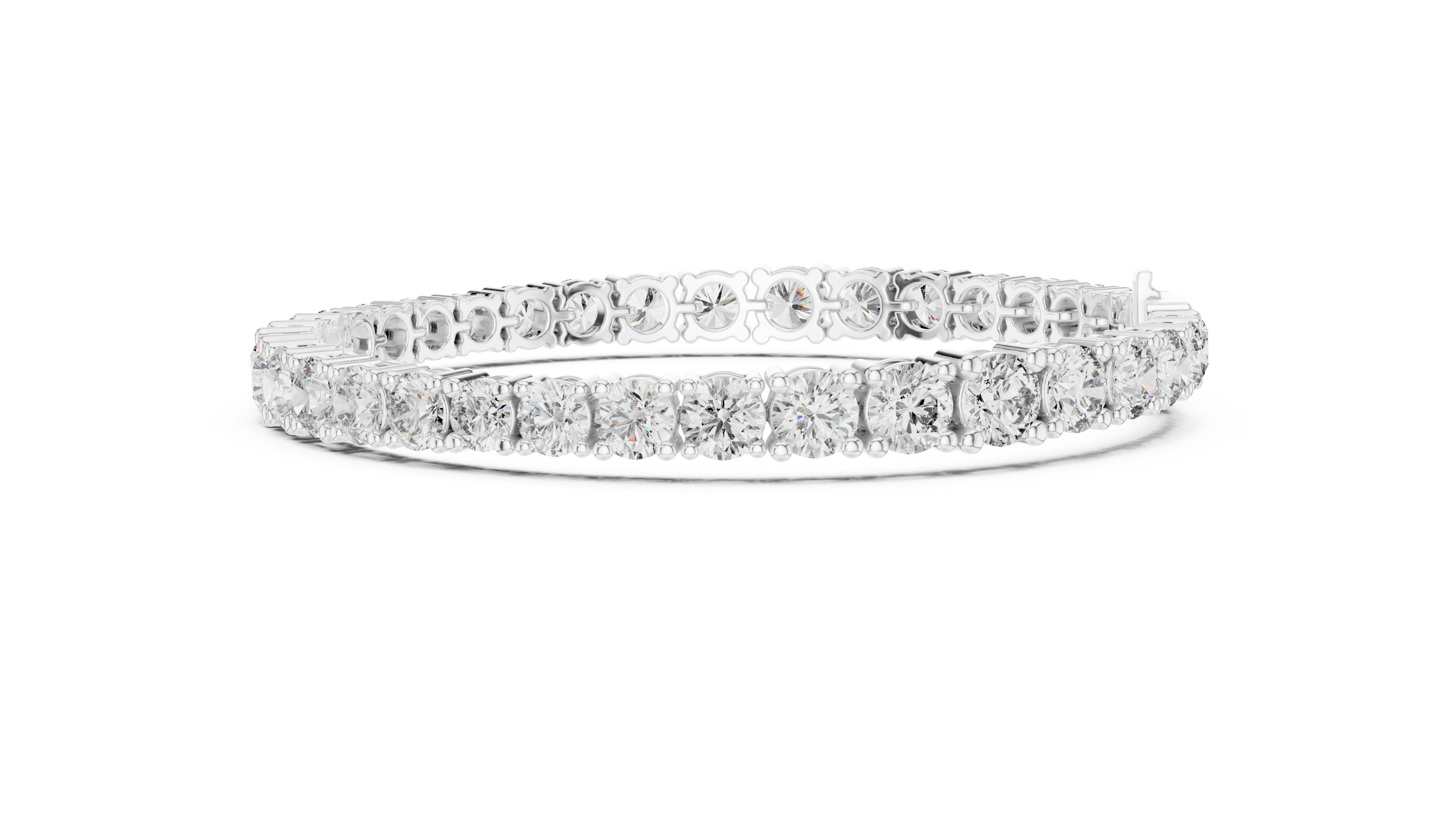 Symmetrical Graduated Round Lab-Grown Diamond Tennis Bracelet in 18K Gold | 13 Carat