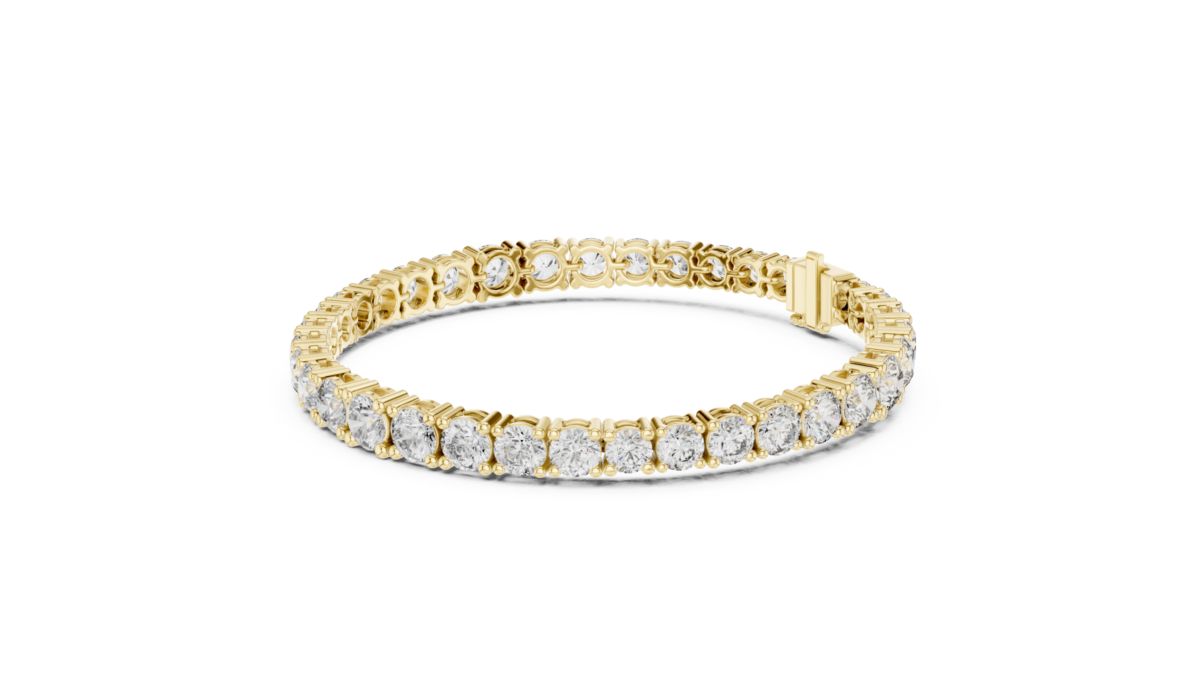 Symmetrical Graduated Round Lab-Grown Diamond Tennis Bracelet in 18K Gold | 13 Carat